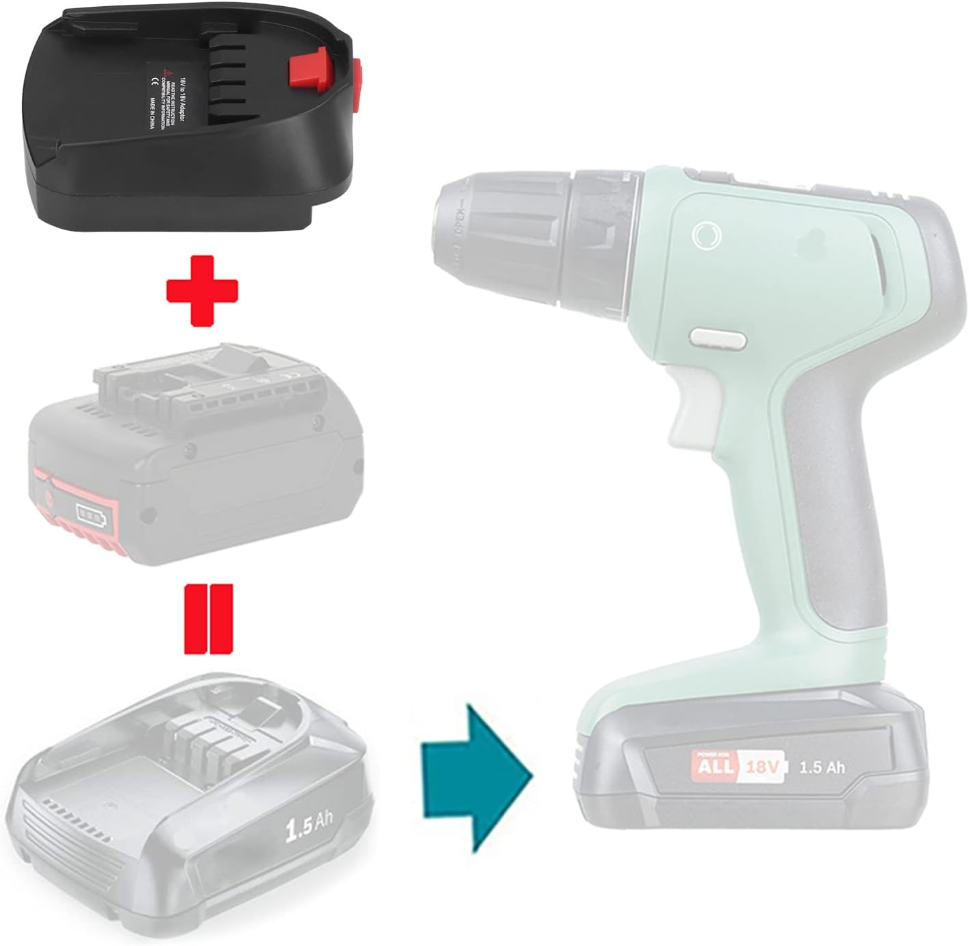 Battery Adapter Battery for Bosch Bat618,Electrical Power Tool Replacement 18V Electrical Power Tool BOSB18C image number 1