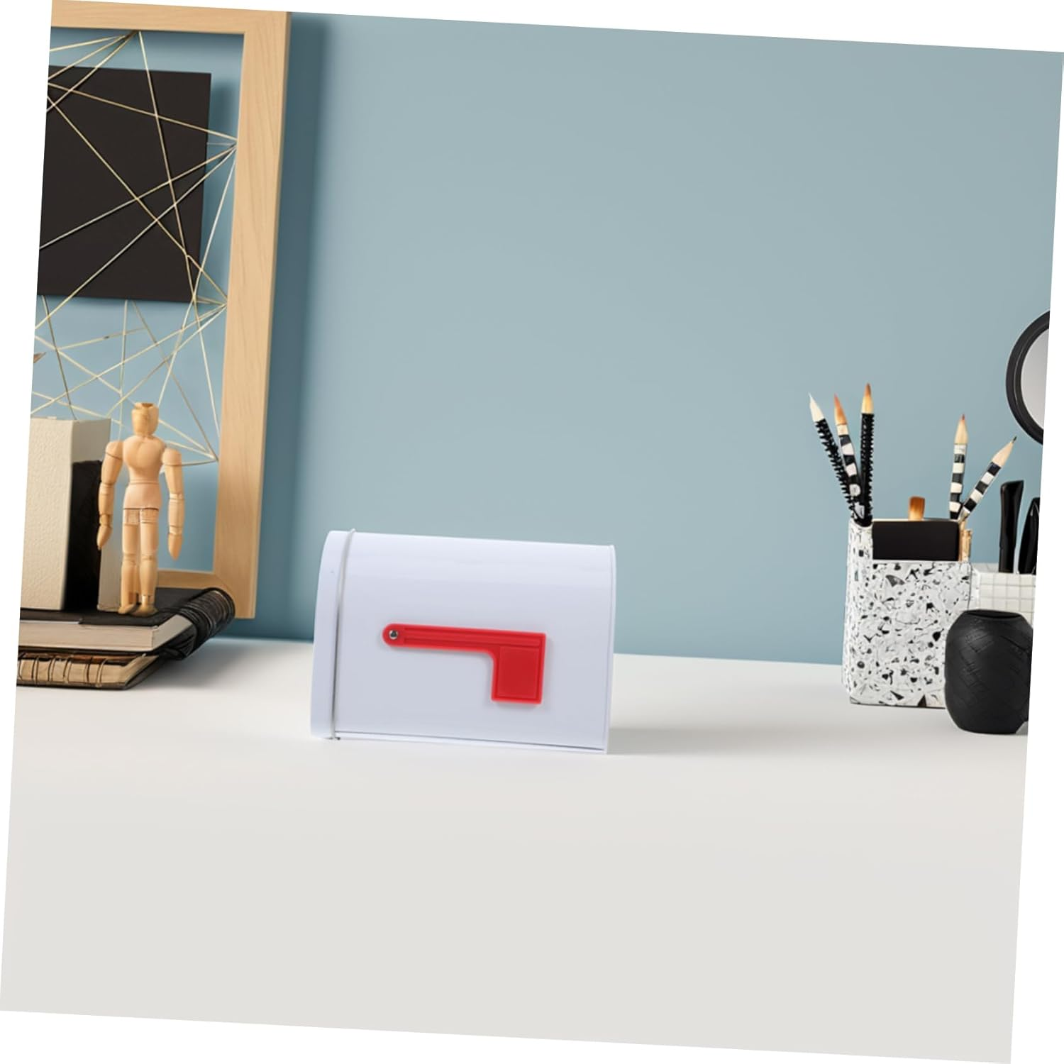 Cabilock Mailbox Toy Boys and Girls Mailbox Craft Case Metal Post Mount for Sensory Play White image number 5