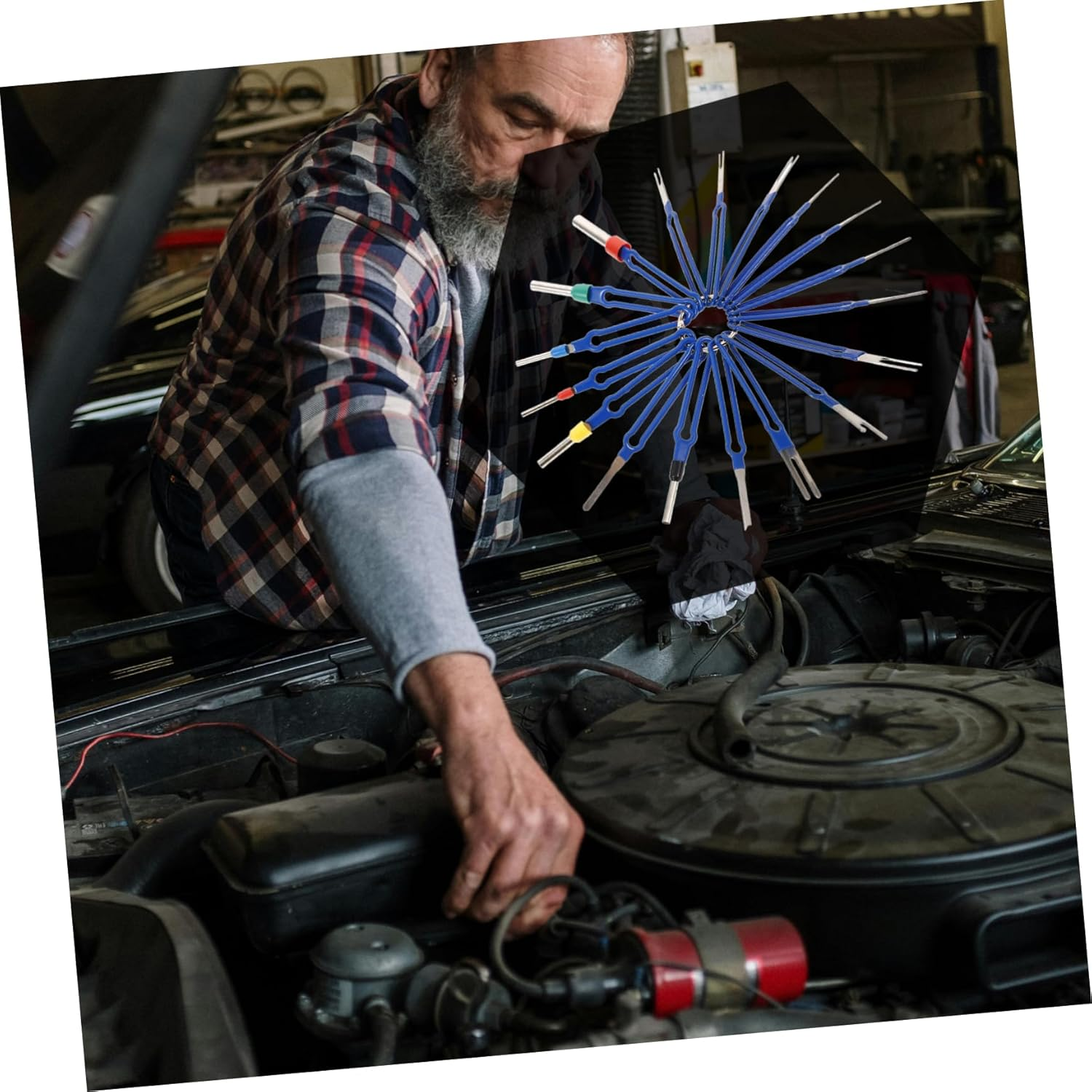 HEALEEP 18Pcs Pin Connector Tool Kit Automotive Electrical Tools Terminal Stripper Puller image number 4