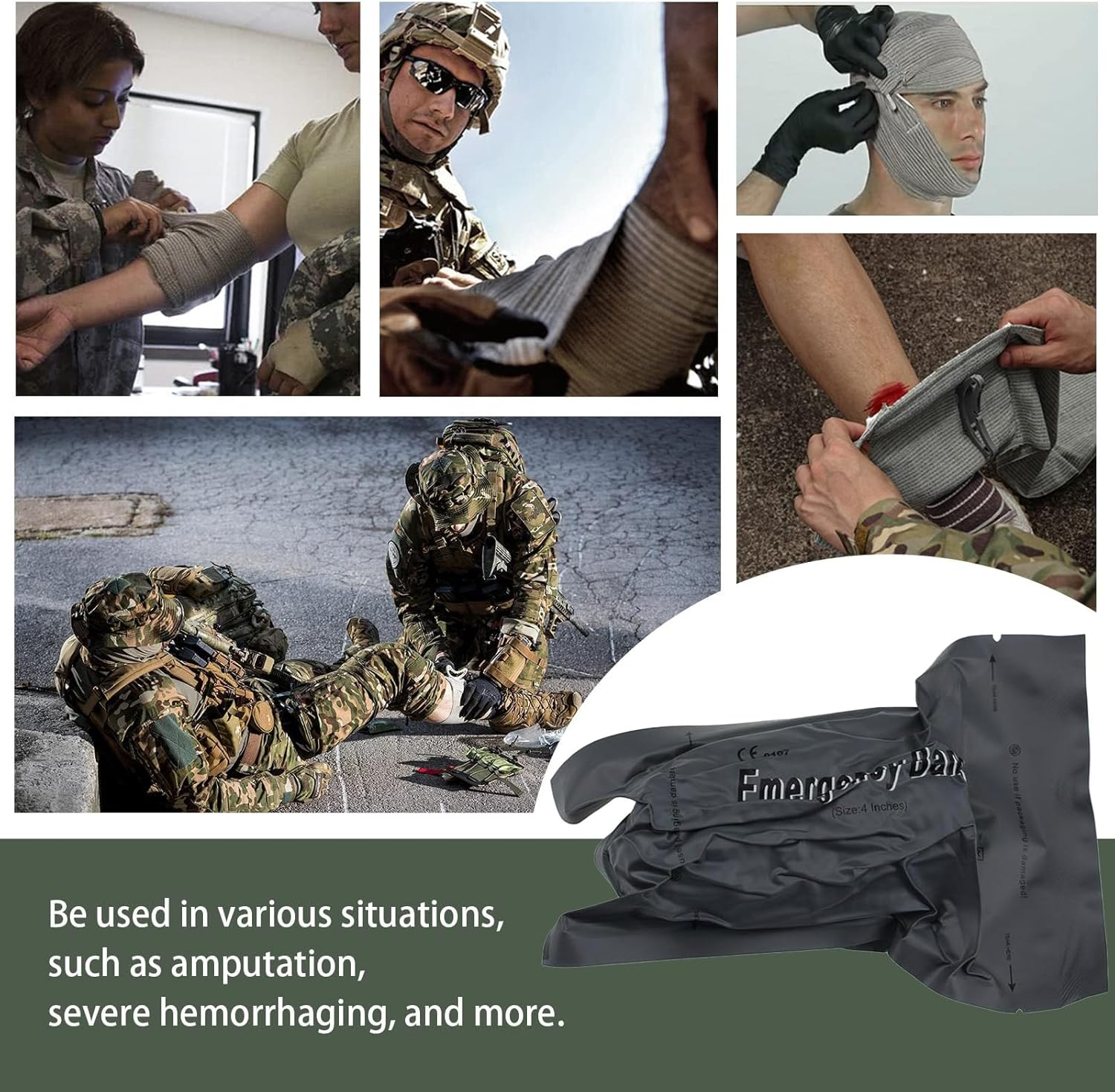 Israeli Bandages for Emergency Wound Care - Combat Trauma Dressing, Sterile Vacuum-Sealed, IFAK Supplies (4 Inches 2 Pieces) - 6 Inches 1 Piece image number 2