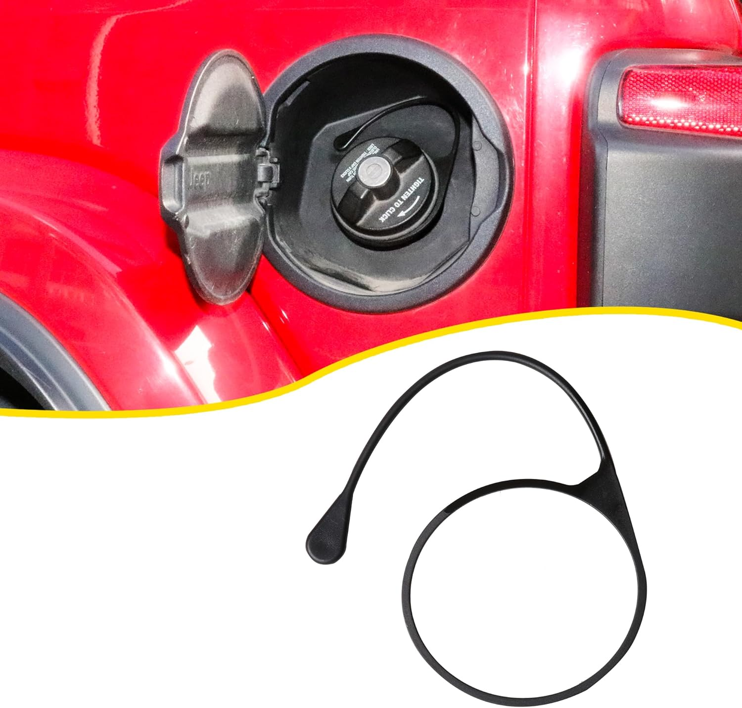 Fuel Gas Cap Tether Compatible with 2018-2024 2025 Jeep Wrangler JL 2/4 Door 4XE Gladiator JT Accessories Fuel Tank Cap Rope Fuel Filler Gas Lanyard Replacement