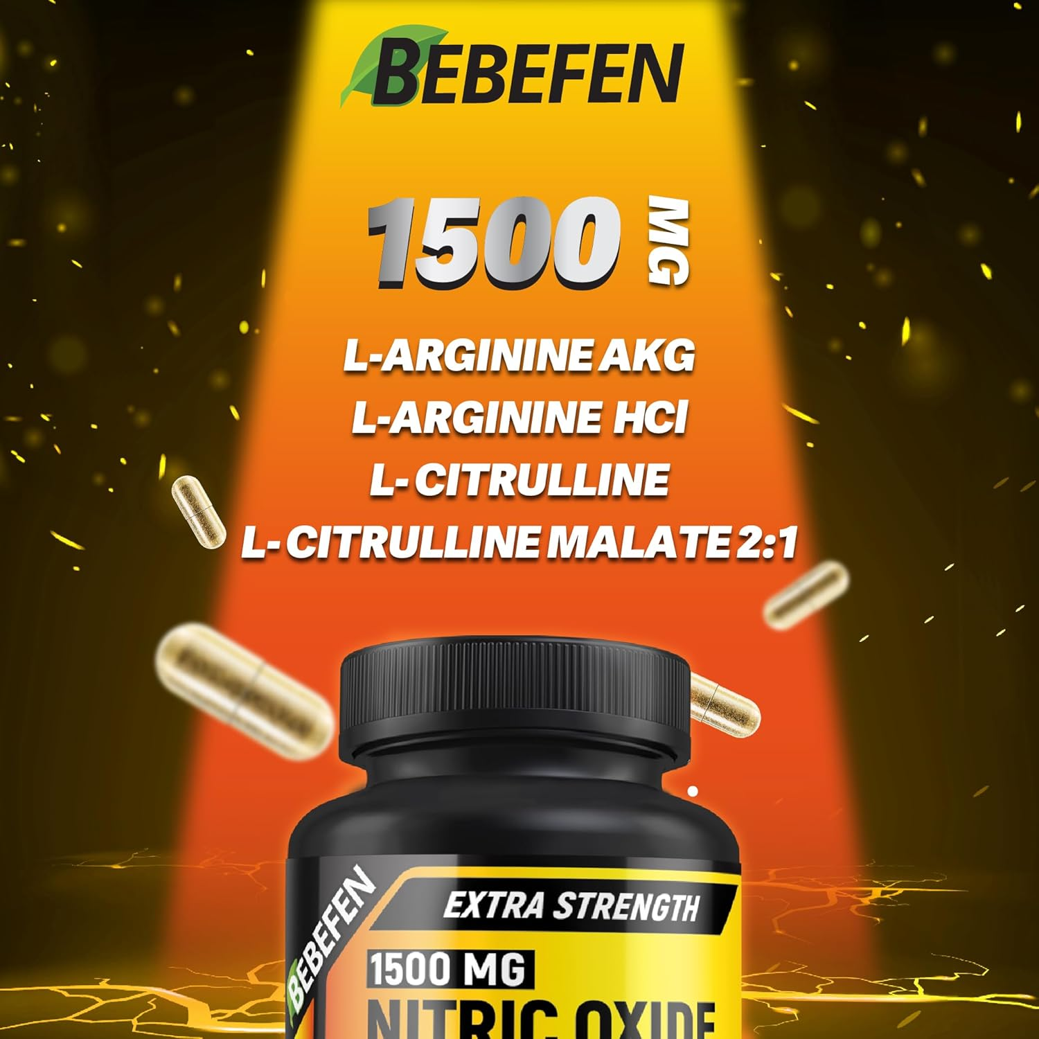 Nitric Oxide Supplement - L Arginine and L Citrulline Blend - 120 Count - Vegan, Non-Gmo - 2 Month Supply image number 3