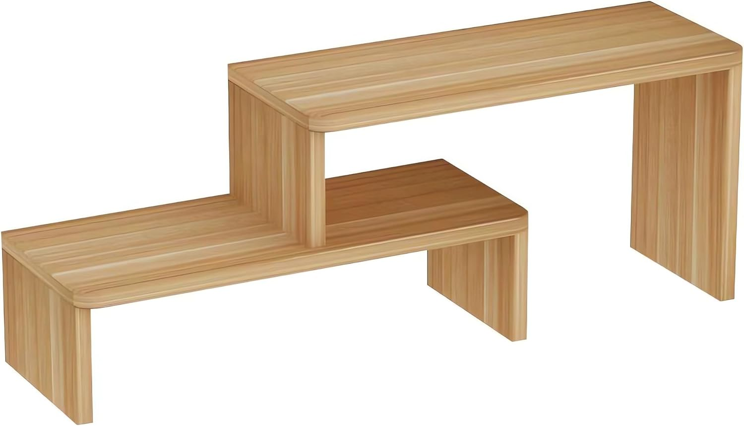 Desktop Organizer Rack, Office Desk Storage Shelf, Wooden Bookshelve, Desktop Bookcase Wood Bookshelf AA68 (Wood, 60X12X24CM) image number 4