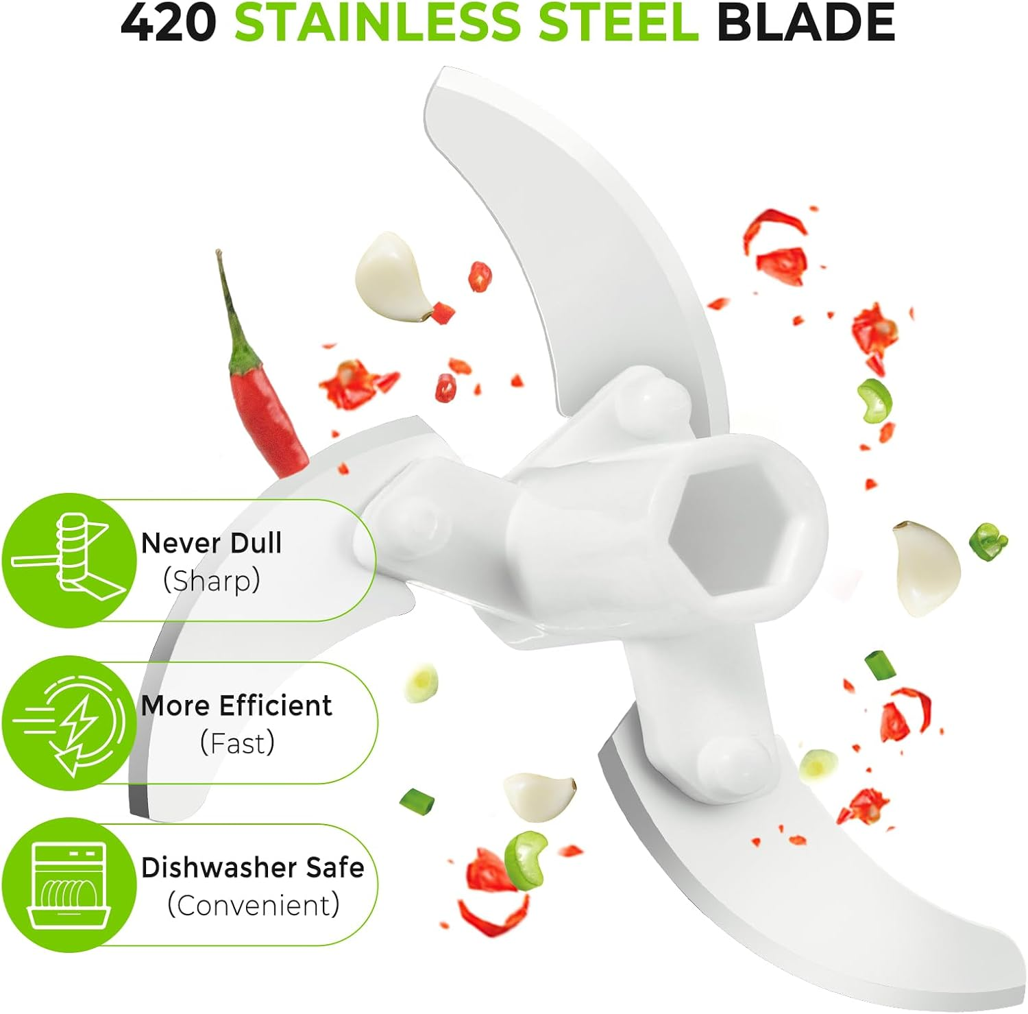 Diboniur Manual Mini Chopper 520Ml Onion Slicer image number 2