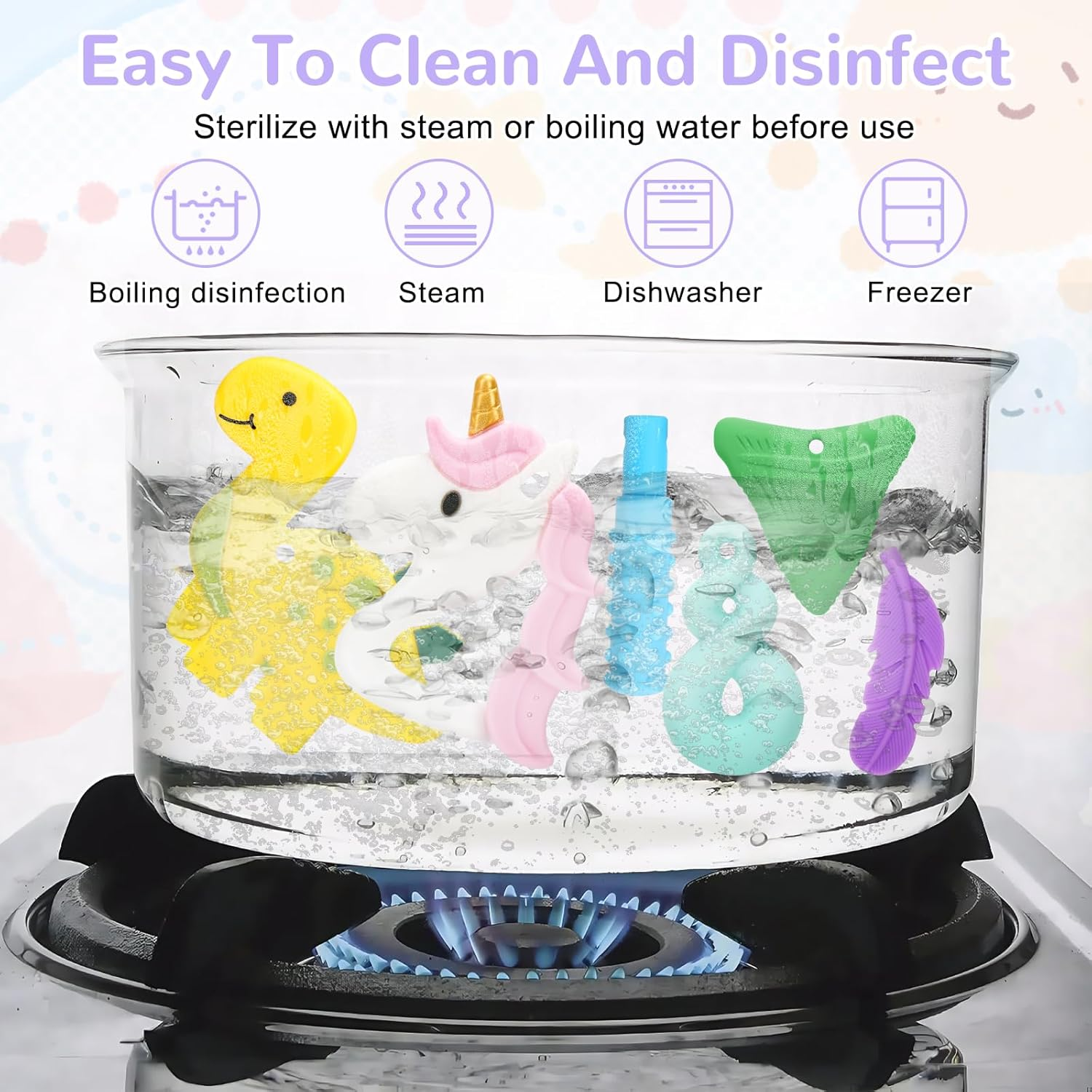 Chew Necklaces for Adults and Babies - Pony 5-Piece Set, Bpa-Free Silicone Sensory Chew Necklaces for Anxiety Relief, with Massage Blocks to Relieve Teething Pain, Stimulates Oral Movements image number 5