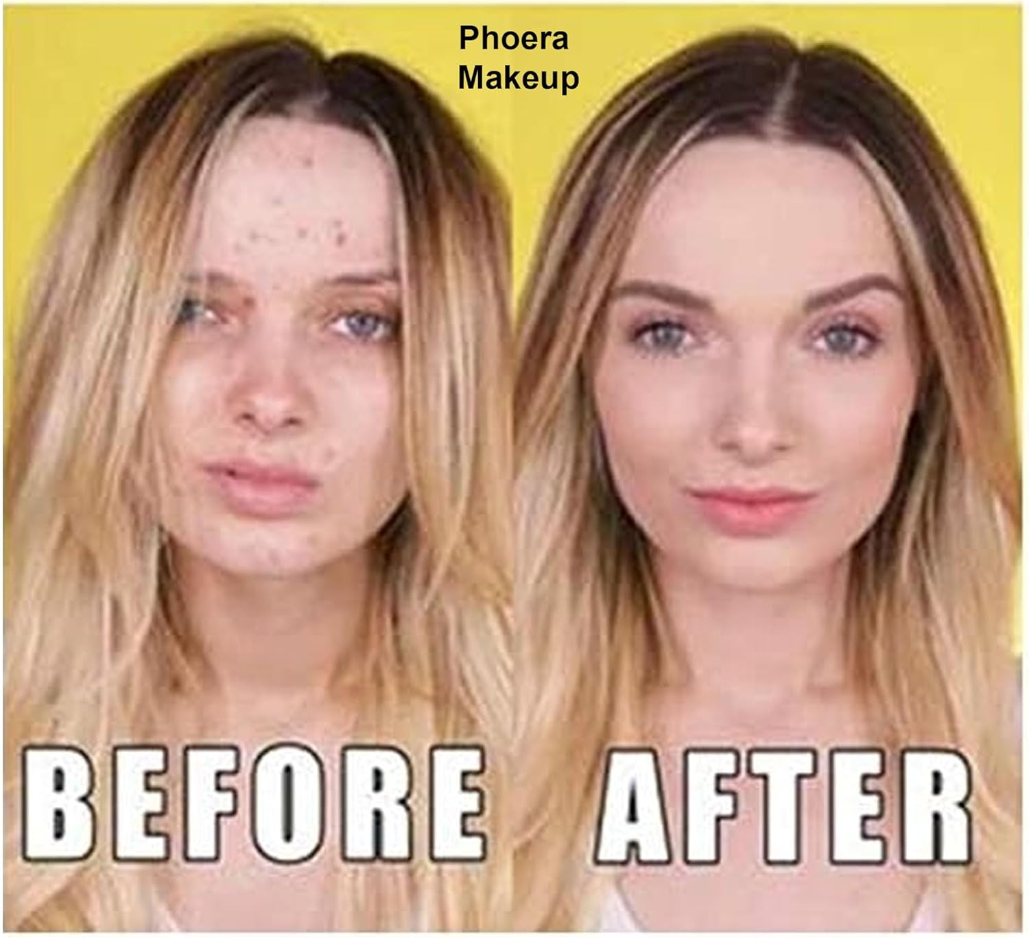 Glamza PHOERA Foundation Concealer Makeup Full Coverage Matte Brighten Long Lasting UK (103 WARM PEACH)