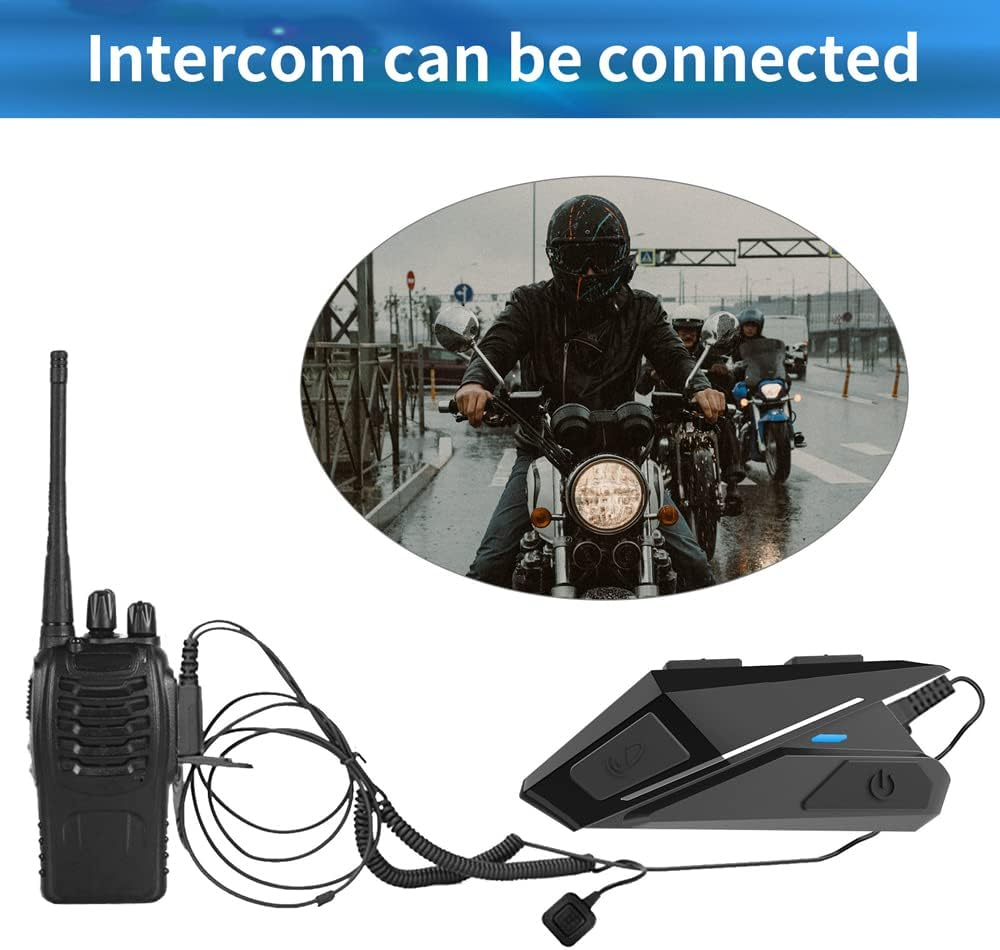 RCKEY Motorcycle Headset BT5.0 Waterproof Headphone Noise Reduction Support Hands-Free Calling Auto-Answer Stereo Music Built-In FM Radio image number 5