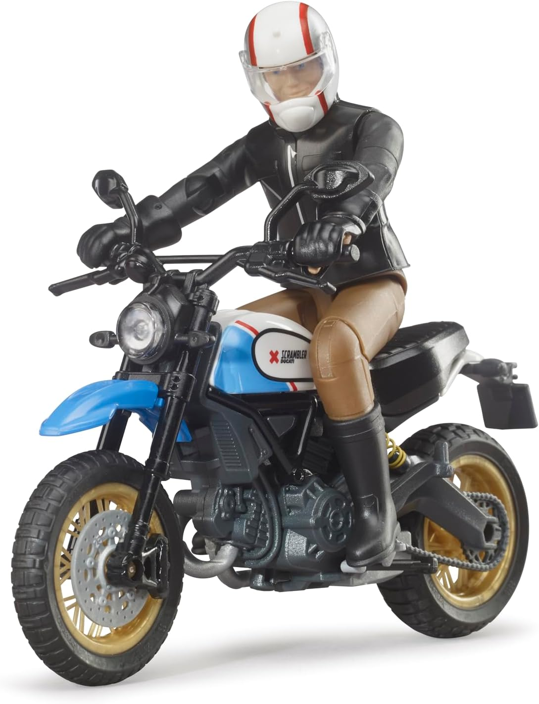 Bruder 63051 Ducati Scrambler Desert Sled Motorcycle Bike with Driver Figurine and Accessories image number 1