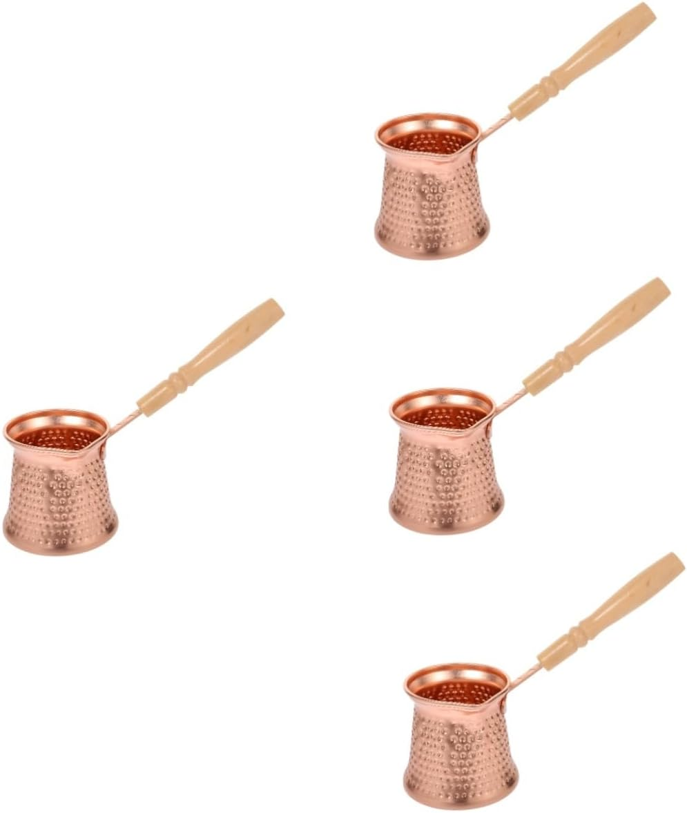 HOLIDYOYO 4Pcs Ergonomic Espresso Pot Non-Stick Turkish Coffee Pot Stovetop Machine Side Handle Milk for Heating