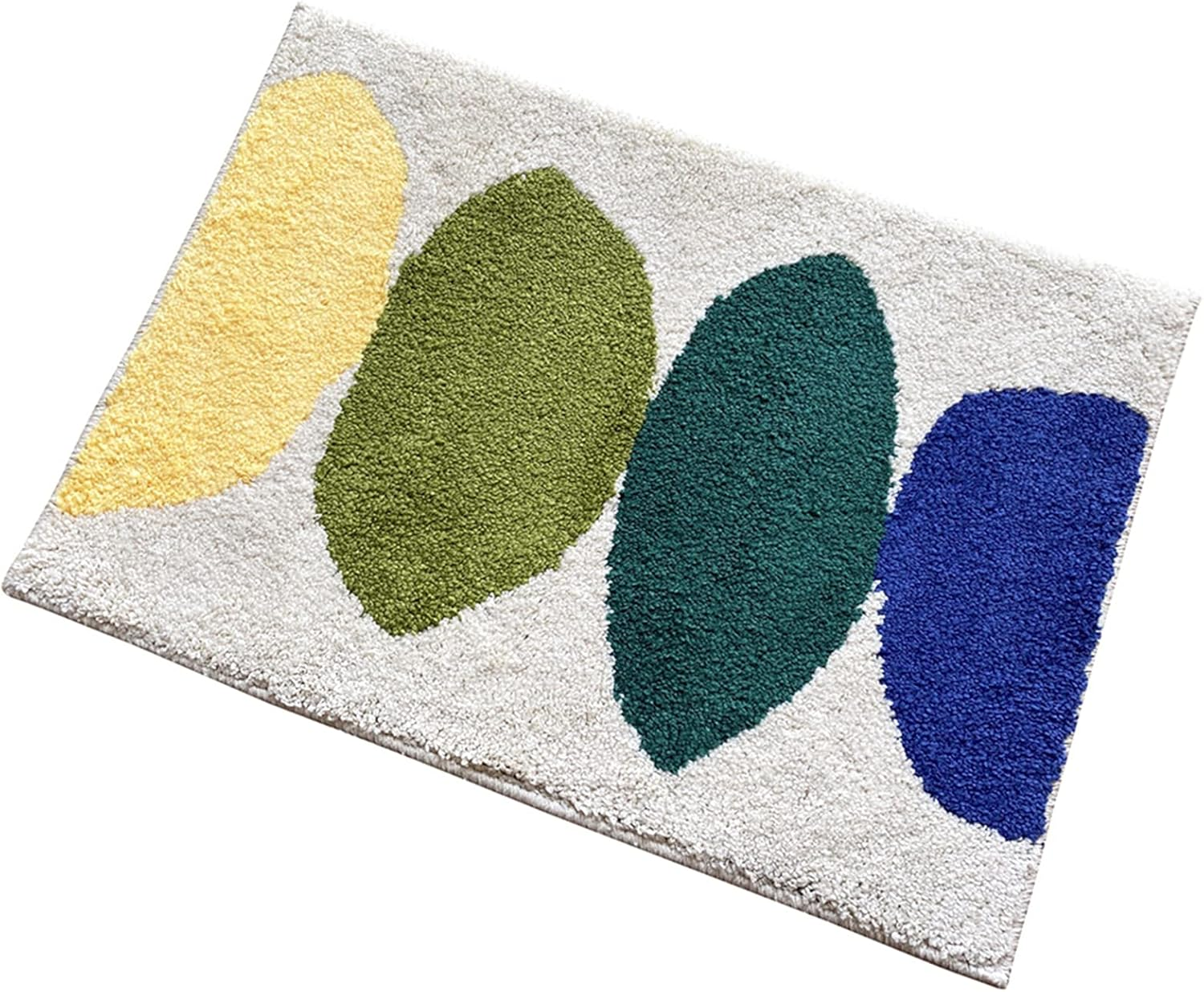 Zebrasmile 31.5 X 19.5IN Green Leaves Microfiber Strong Water Absorption Bath Rug Tower with Non Slip Back inside Entryway Door Mat for Bathroom Floor Indoor Doormat