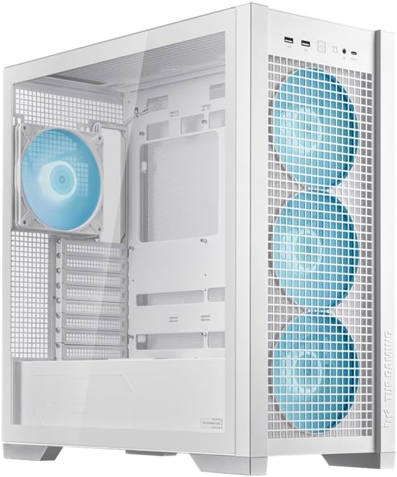 ASUS TUF Gaming GT302 ARGB ATX Mid-Tower Case, Four 140 X 28 Mm ARGB Fans for High Airflow and Static Pressure, Interchangeable Tempered Glass and Mesh Side Panel, Hidden-Connector Motherboard Support image number 6