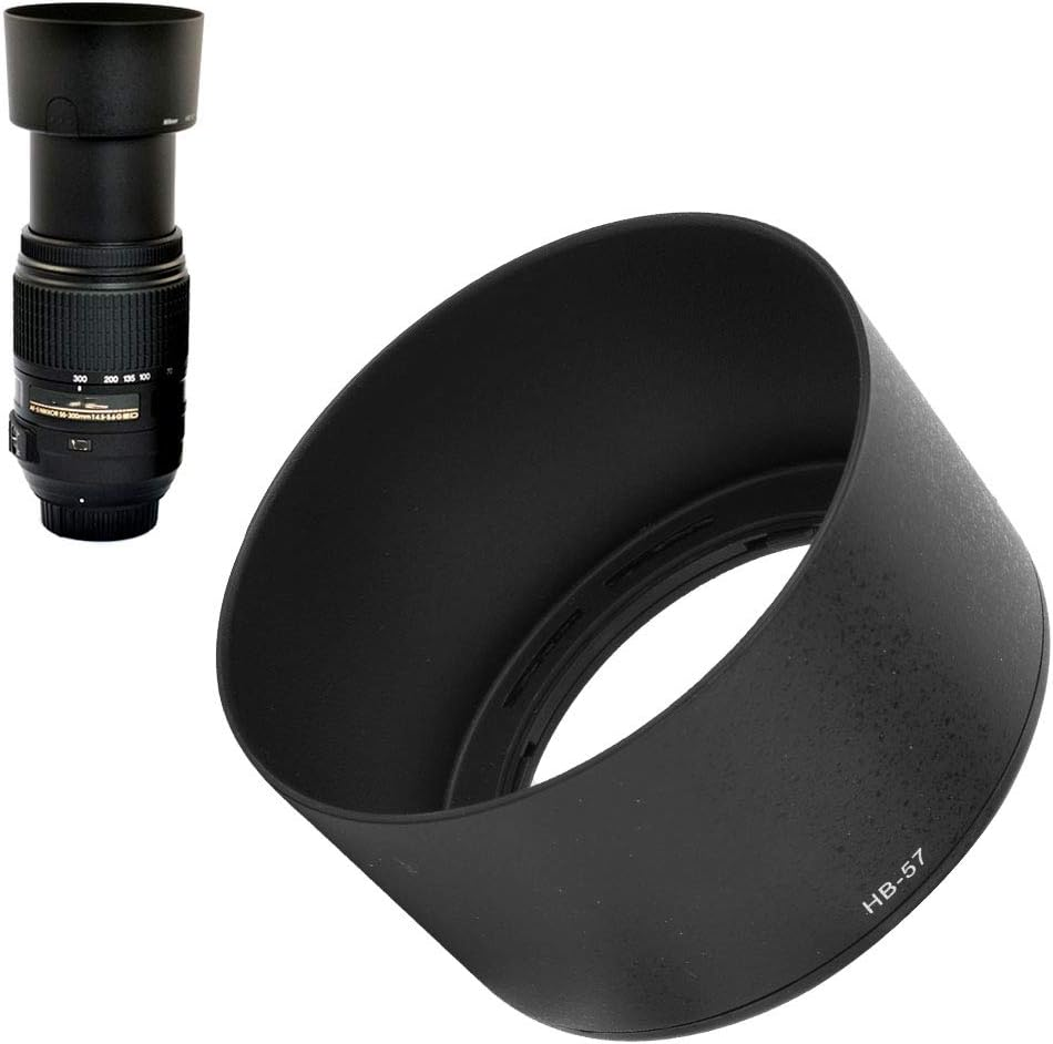 Lens Hood, HB-57 Portable Lens Hood Shade Accessory for Camera AF-S 55-300Mm F4.5-5.6G ED VR image number 5