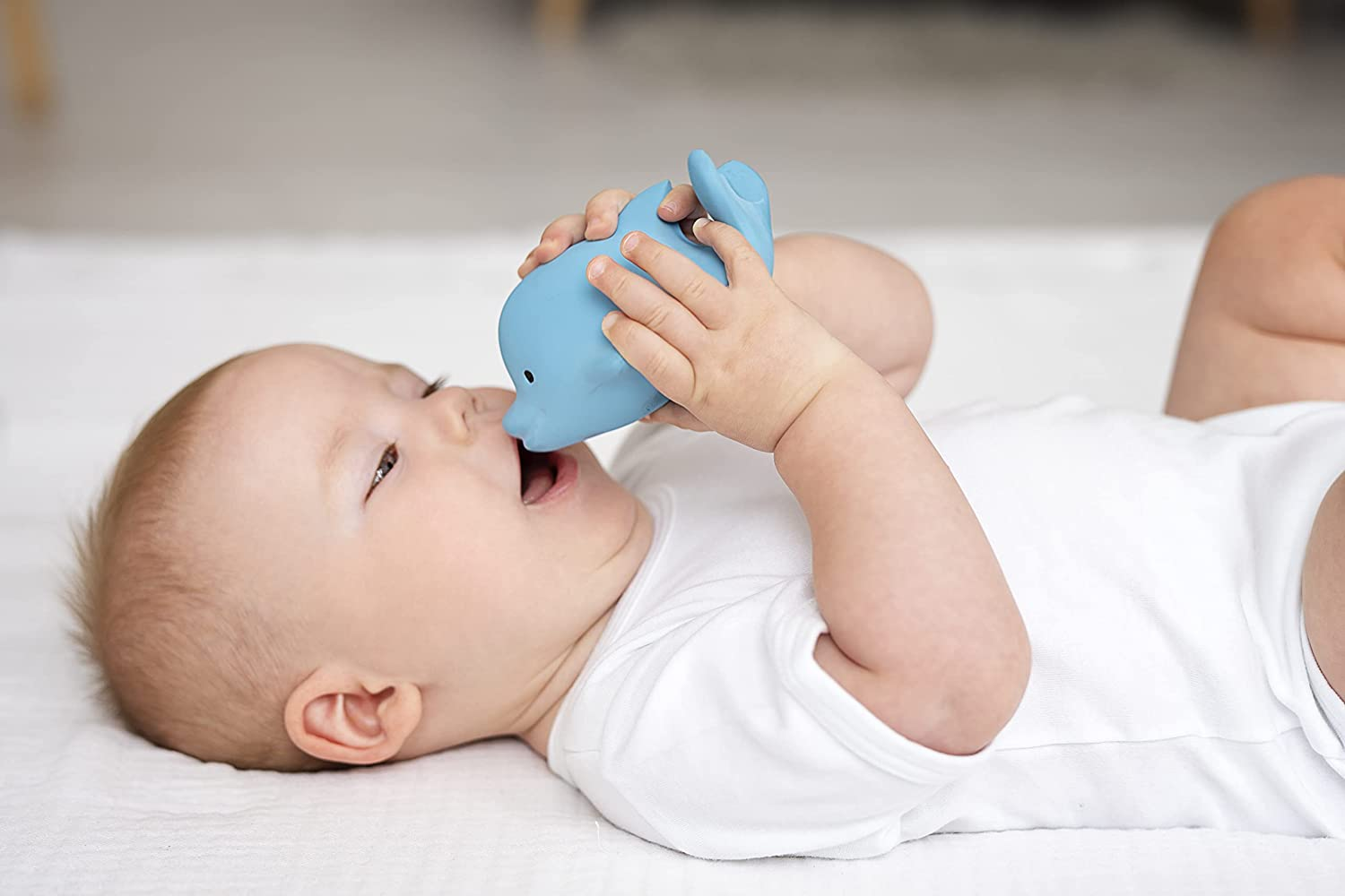 Natural Rubber Rattle & Bath Toy - Dolphin