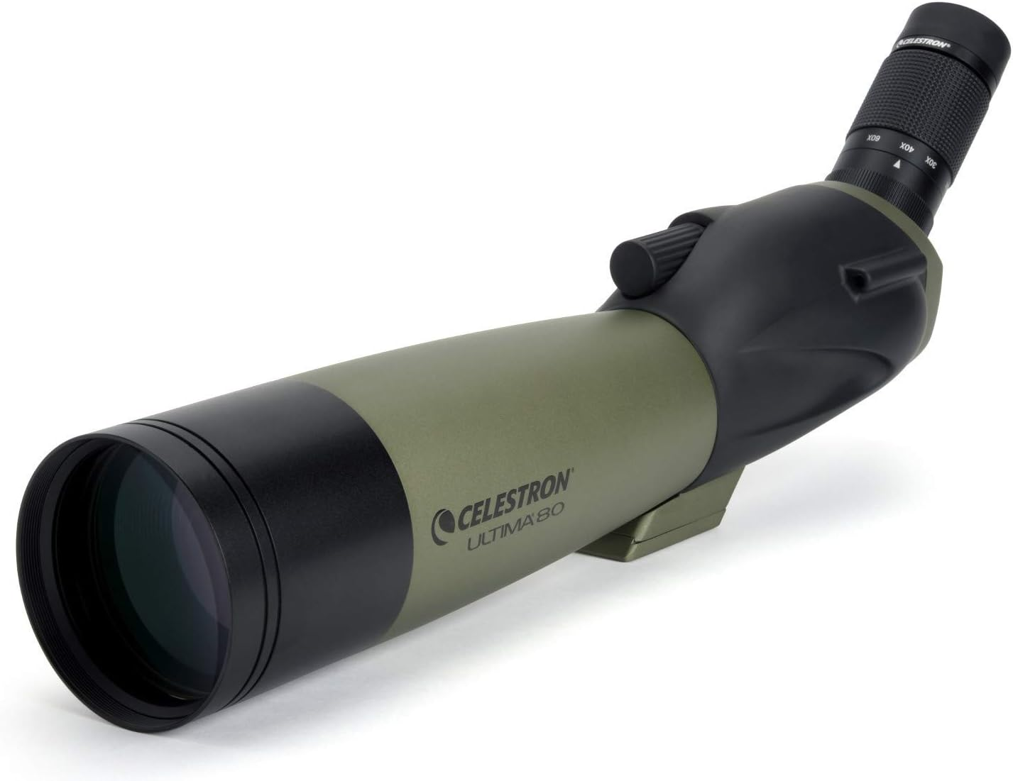 Celestron 52250 Ultima 20-60X80Mm Angled Refractor Spotting Scope Telescope with Multi-Coated Optics, Waterproof Rubber Tubing and Soft Carry Case, Green image number 4