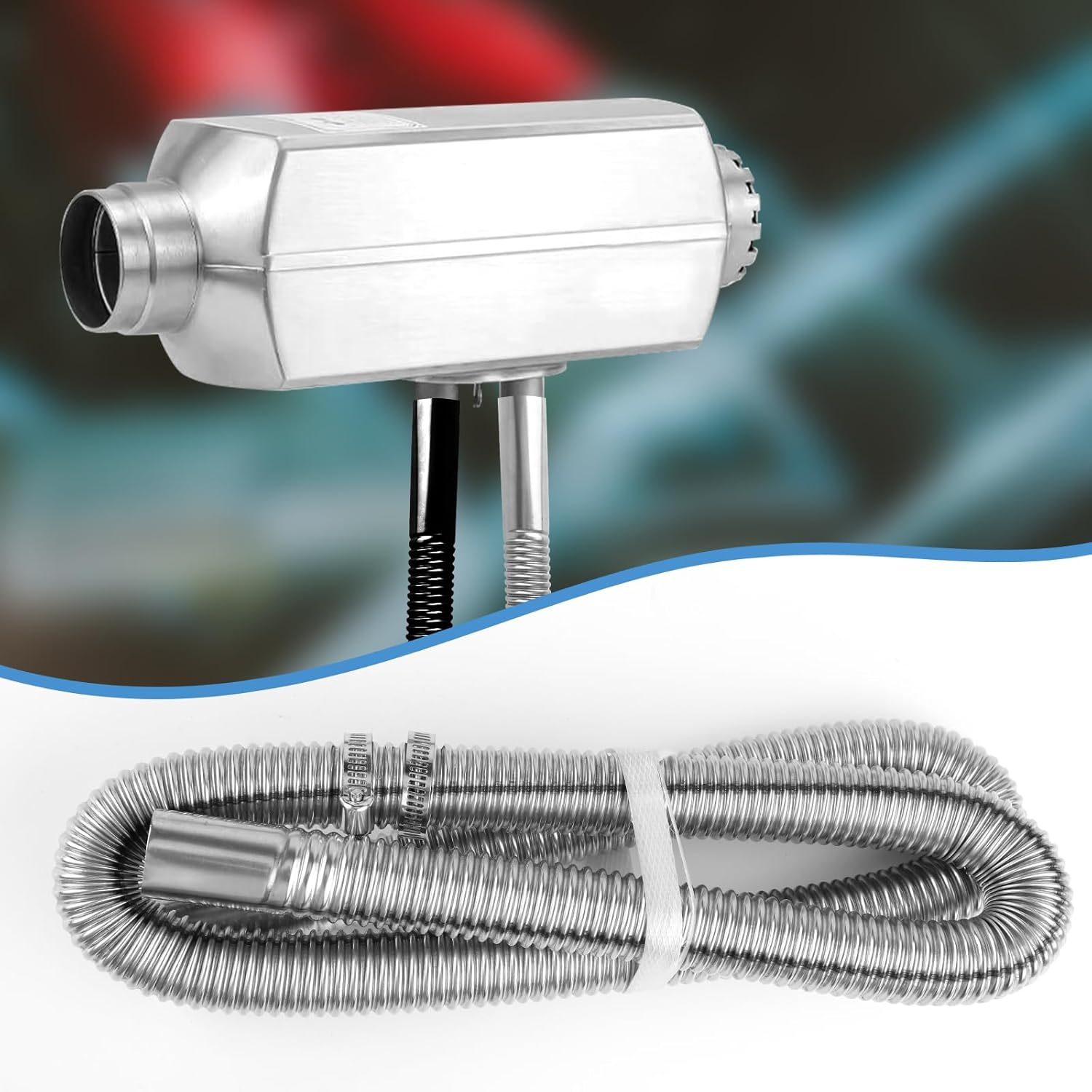 47.2In Diesel Heater Exhaust Pipe, 1" Inner Diameter Flexible Exhaust Tubing Stainless Steel Parking Air Heater Exhaust Hose Generator Exhaust Extension Pipe Car Accessories image number 4