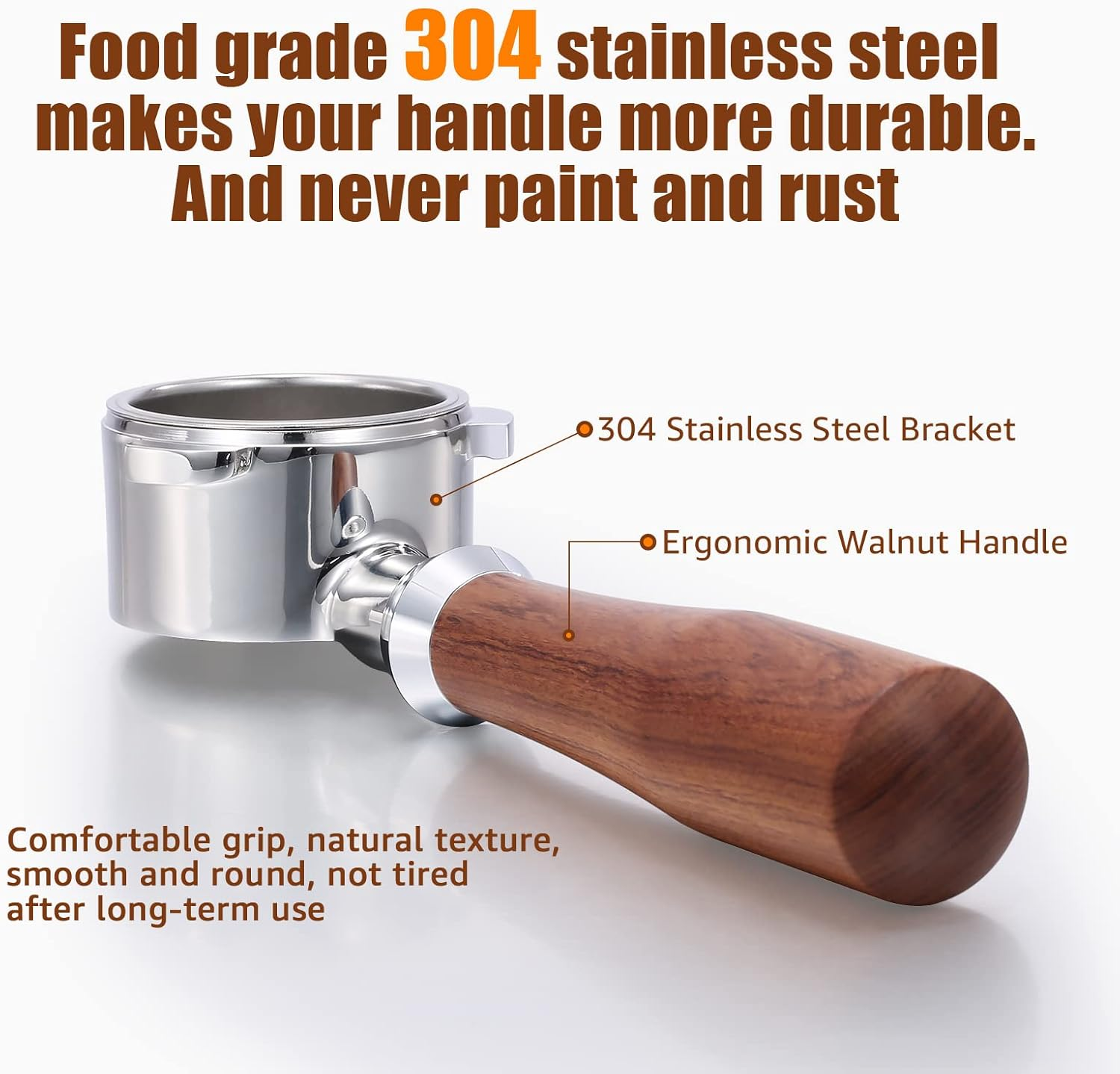 GUYOS 54Mm Espresso Bottomless Filter Holder 3-Ear Coffee Filter Holder Coffee Accessories Replacement for Breville 8 Series Coffee Machines image number 3