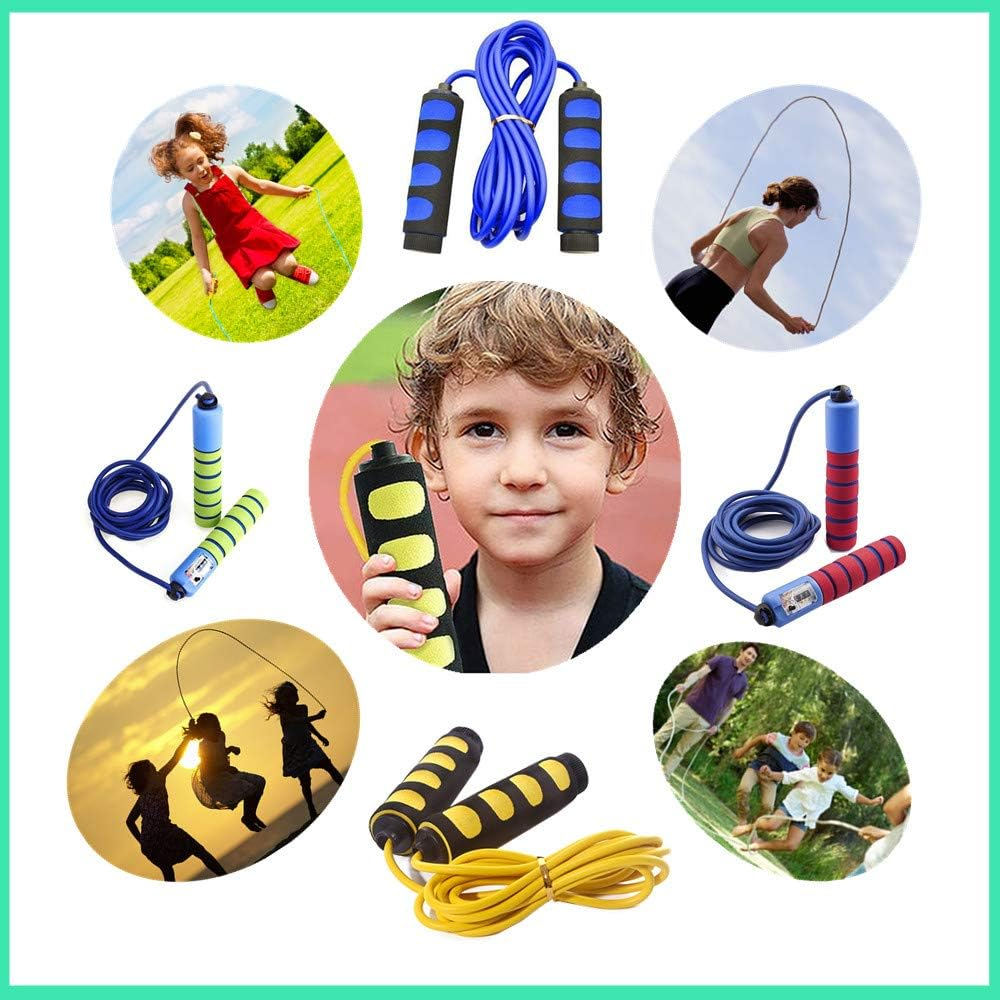 KINGSOO Jump Rope,2 &1 Pack Speed Jump Rope Women Adult Kid,Adjustable Lightweight Rope for Heart Boxing Equipment Exercise image number 6