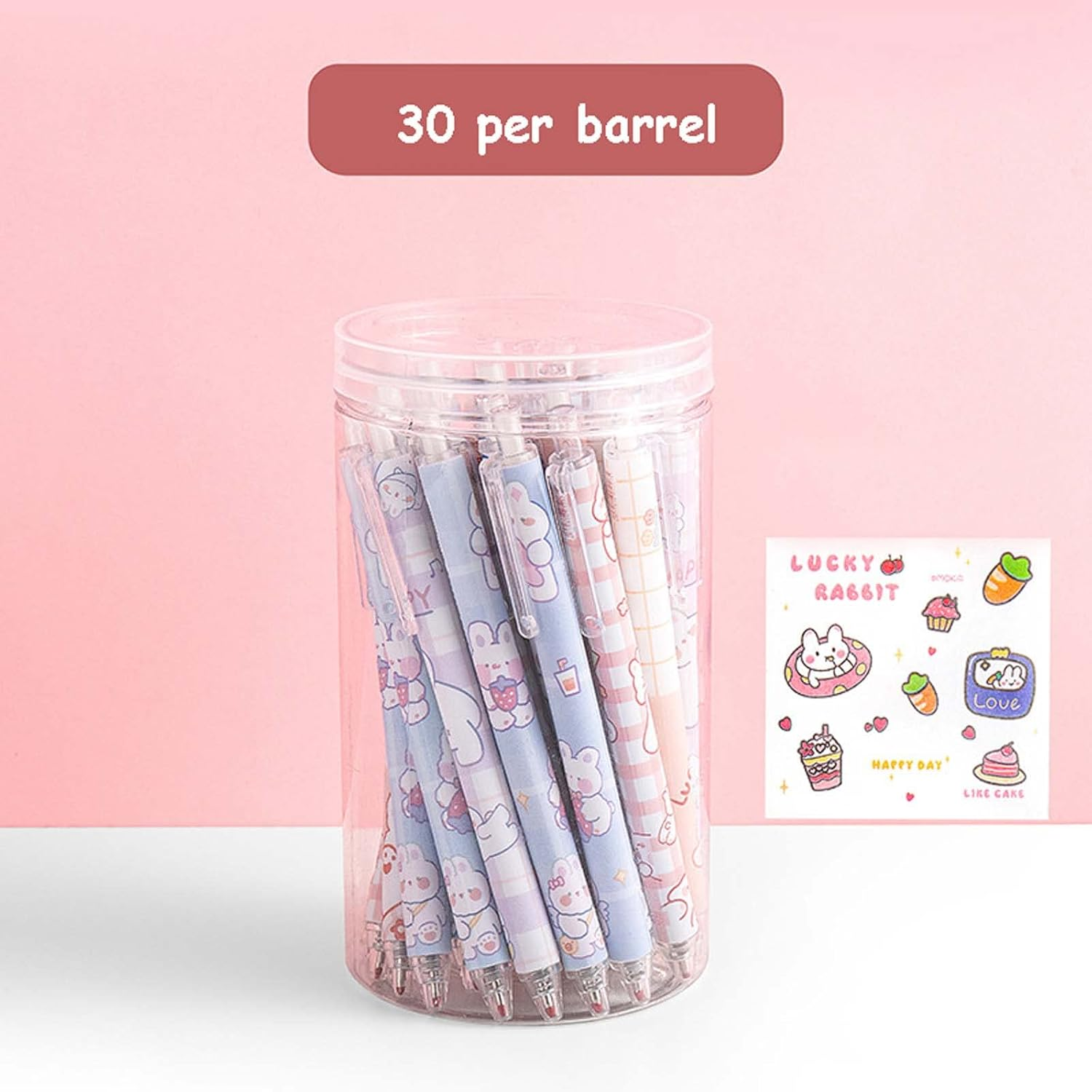 MLAFE Kawaii Gel Pen Cute Creative 30 Packs Black Water Pen Kawaii Signature Pen Office Pen Cute School Supplies (Style Five) image number 1