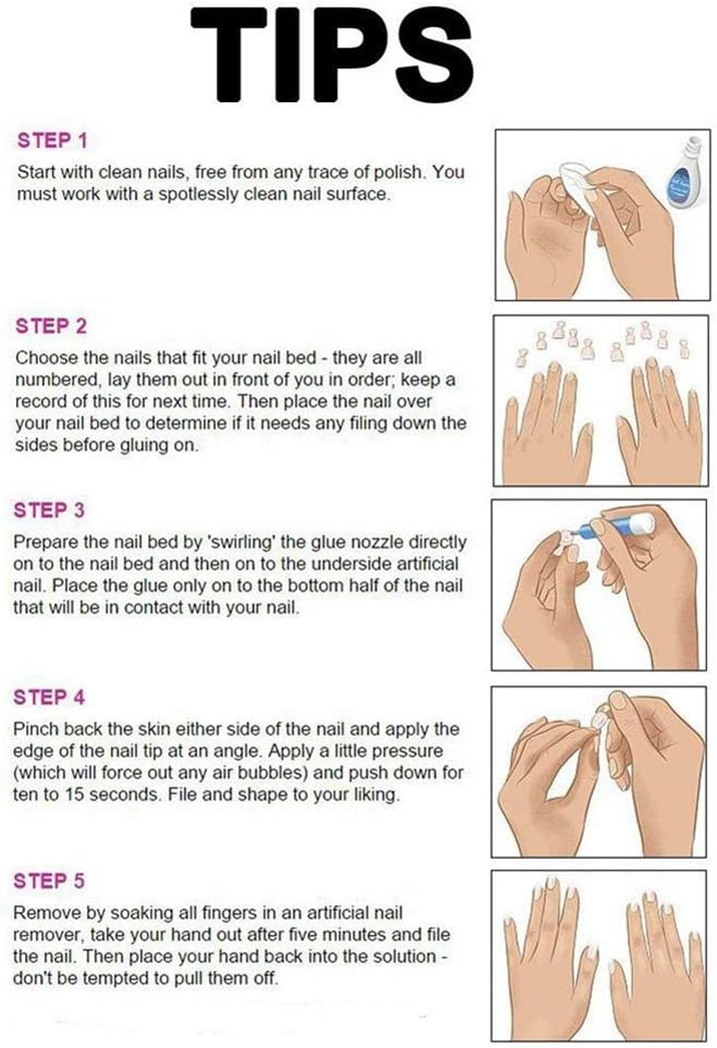 Acrylic Nail Tips White 500Pcs French Artificial False Tip for Manicure Nails Art Salons & Home DIY - White image number 2