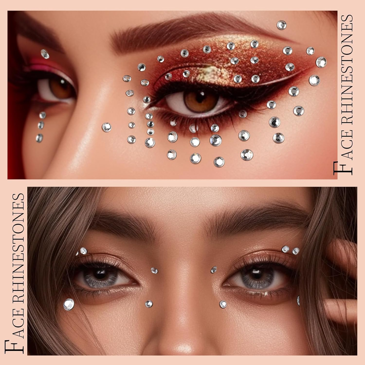 Custelen Self-Adhesive Face Gems and Pearls for Makeup - Festival Jewels, Multifunctional Rhinestone Stickers for Face, Eyes, Nails, Hair, Body, and Crafts image number 4