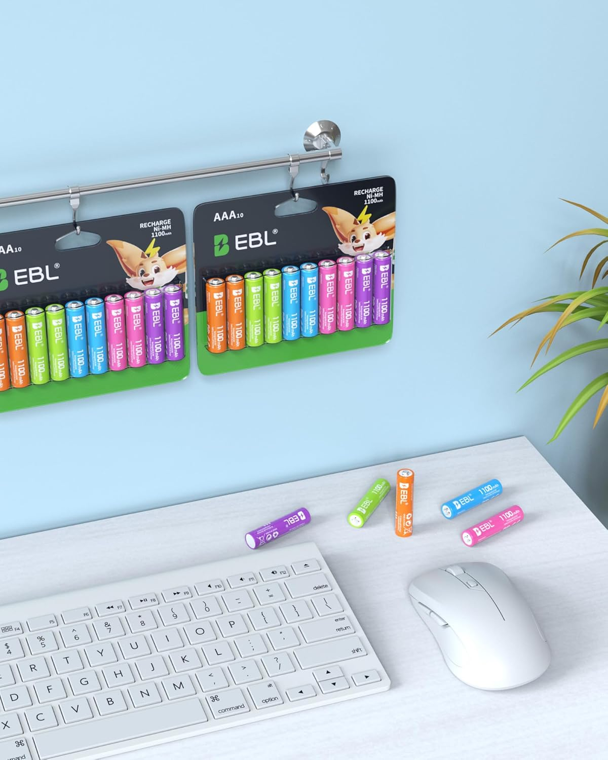 EBL Rechargeable AAA Batteries 1.2V Nimh Pre-Charged Triple a Battery 1100Mah New Retail Package - 10 Count image number 4