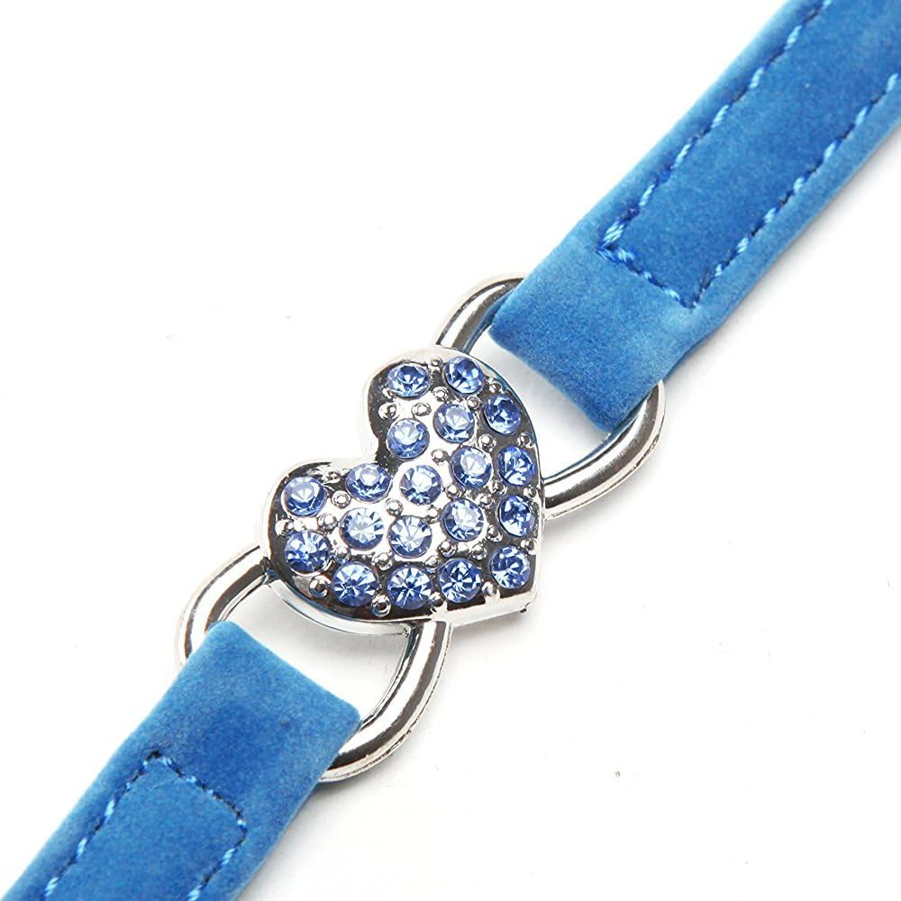 Pink Heart Bling Cat Collar with Safety Belt and Bell 8-11 Inches image number 1