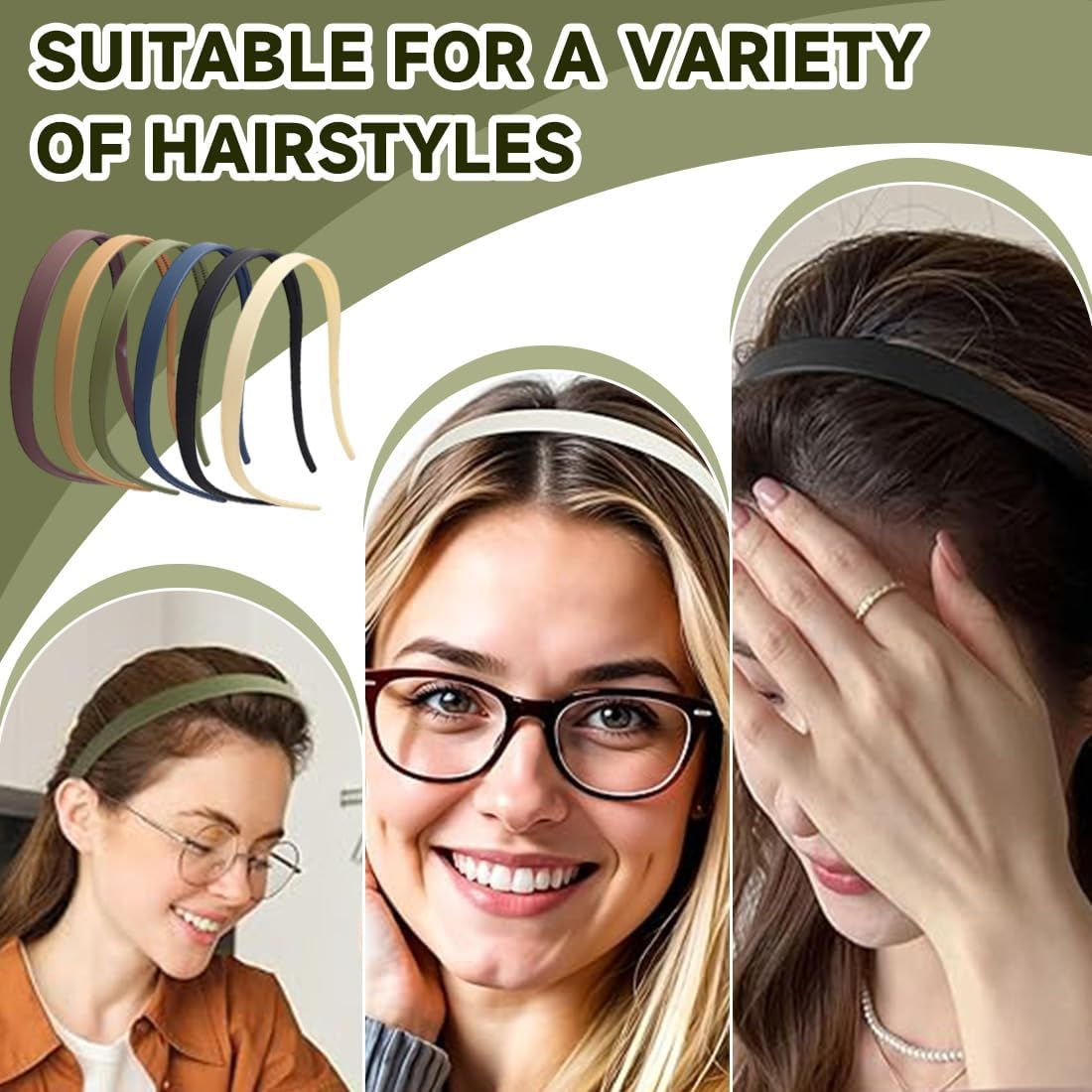 Pack of 6 Hair Comb Hair Band Plastic Headband Make up Headband for Sports Fitness Daily for Women and Girls, Hair Band Women, Plastic Headbands with Teeth Thin, Hair Bands Headbands image number 5