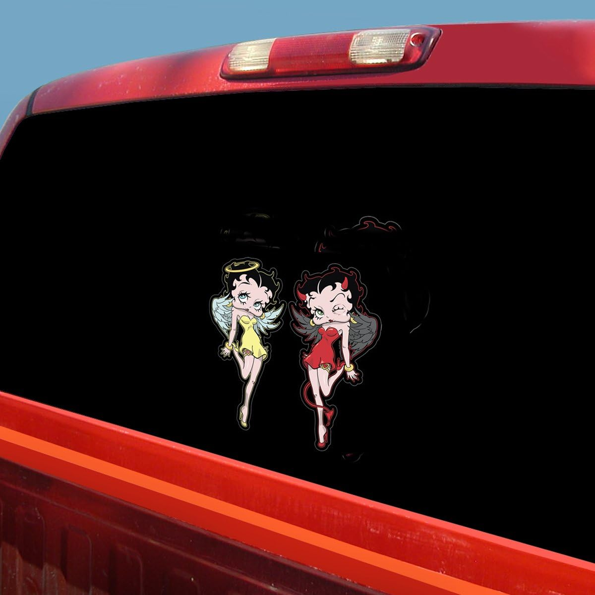 Chroma Graphics 025057 Betty Boop Devil/Angel Stick Onz Decal, 1 Pack, Red/Yellow, 6X8
