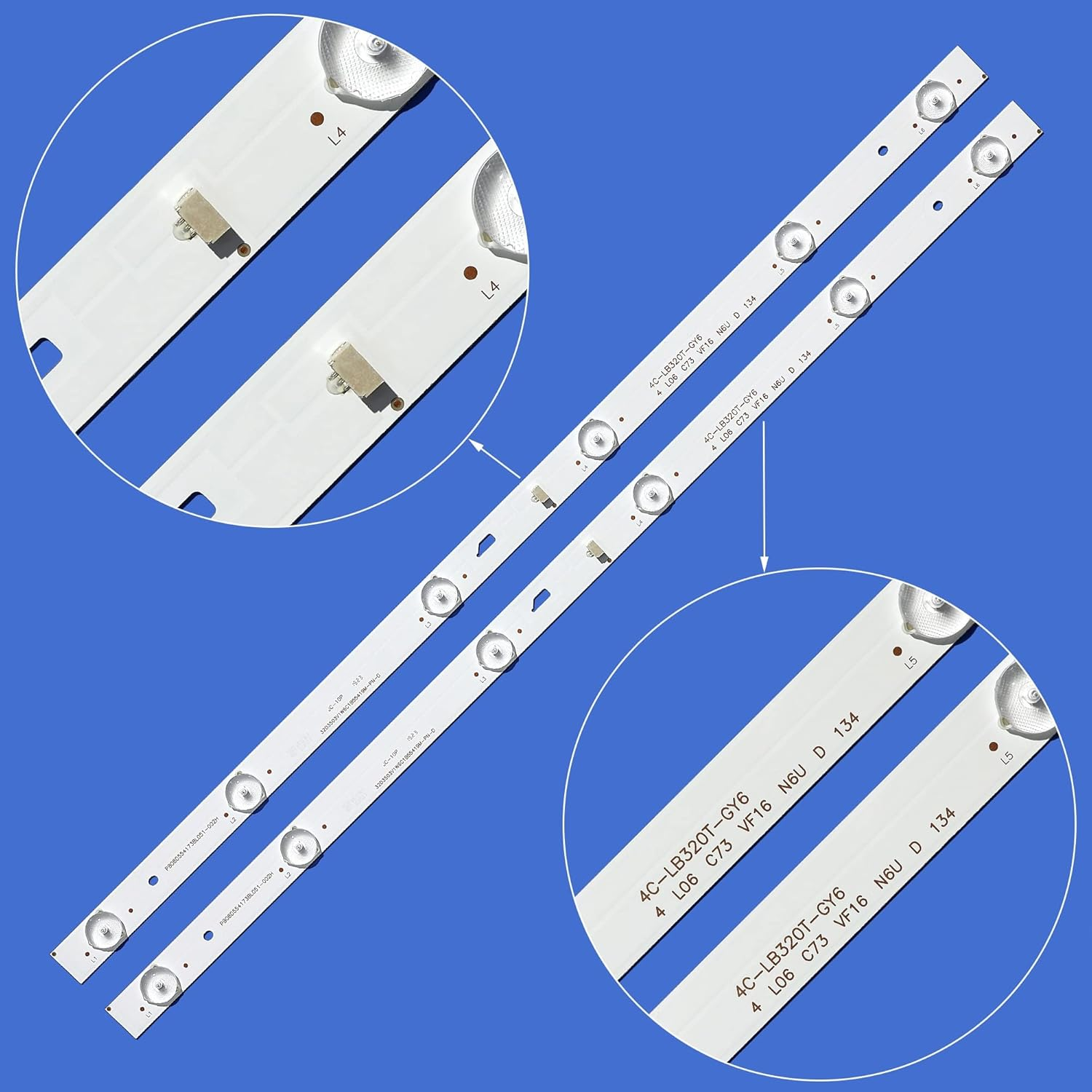 2Pcs/Kit LED Strips Fit for Thomson 32 TV T32D16DH 01B T32D16DH 01W JL.D32061330 004AS M 4C LB320T JF3 4C LB320T JF4 image number 2
