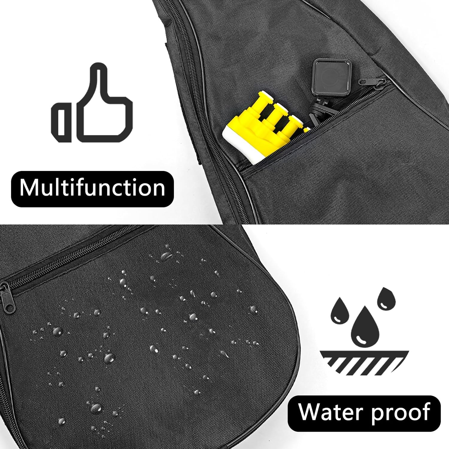 Musiin 23 Inch Ukulele Case Backpack Straps Gig Bag Case Storage for Travel Performance Concert Show (Black)