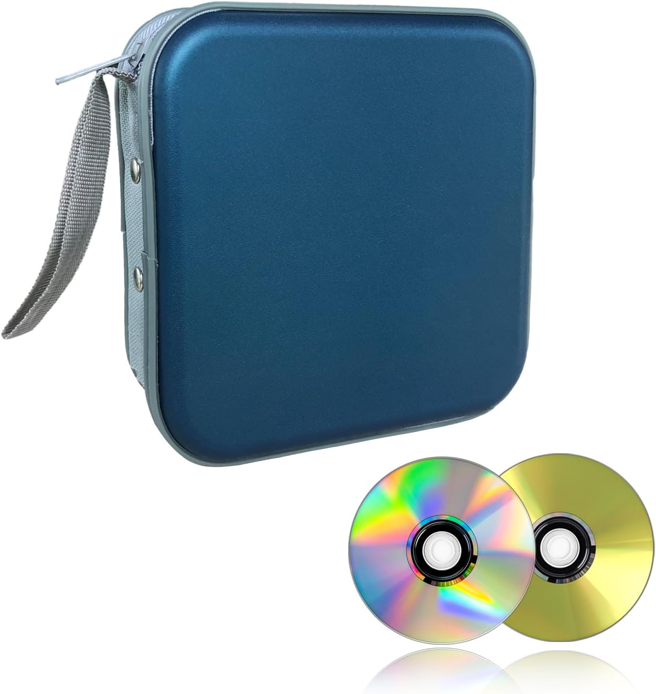 Augeny 48 Capacity CD Case, Portable DVD Hard Plastic Case Holder, Wallet Disc Storage Binder for Car, Home, Travel, Carrying Organizer, Universal Protective DVD Storage Zipper Box (Light Purple)