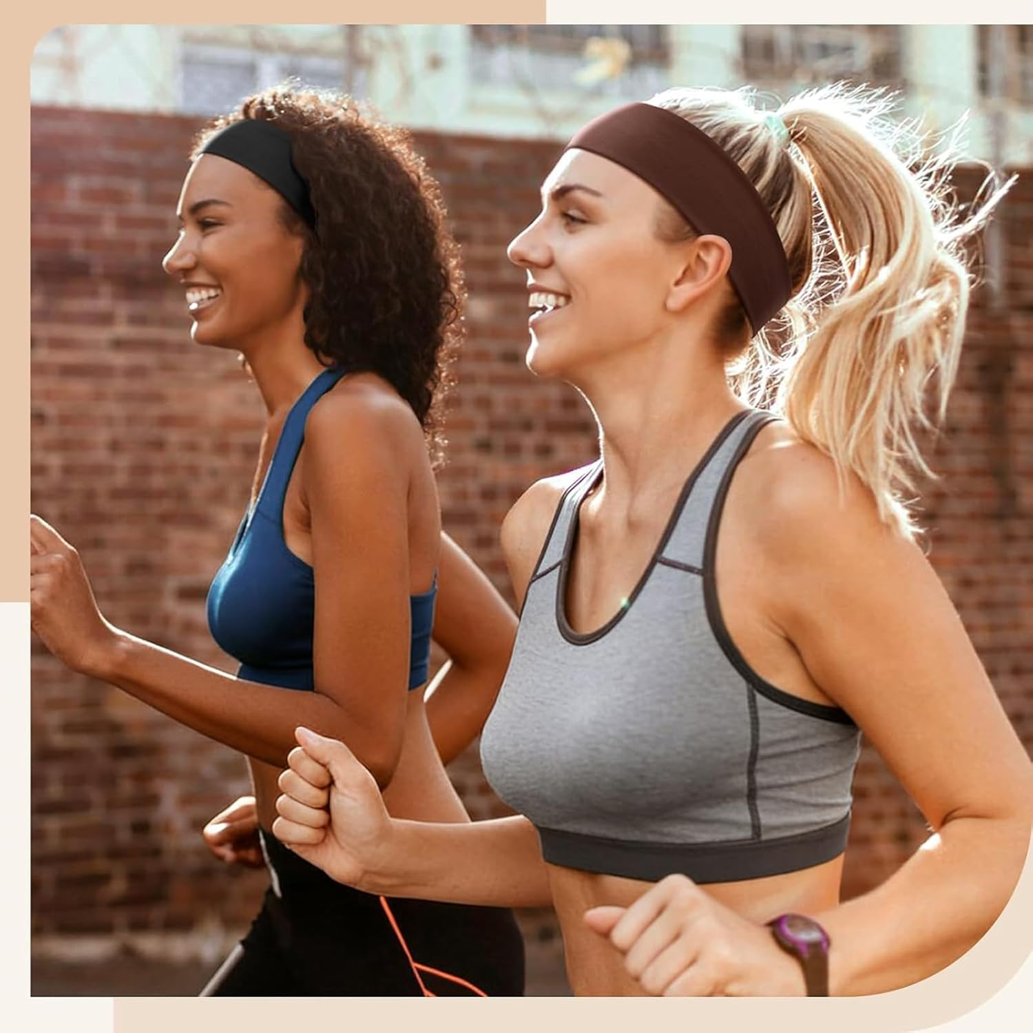 Headbands for Women, 8Pcs Stretchy Non Slip Soft Cotton Cloth Hair Bands for Sports, Workout, Yoga and Running