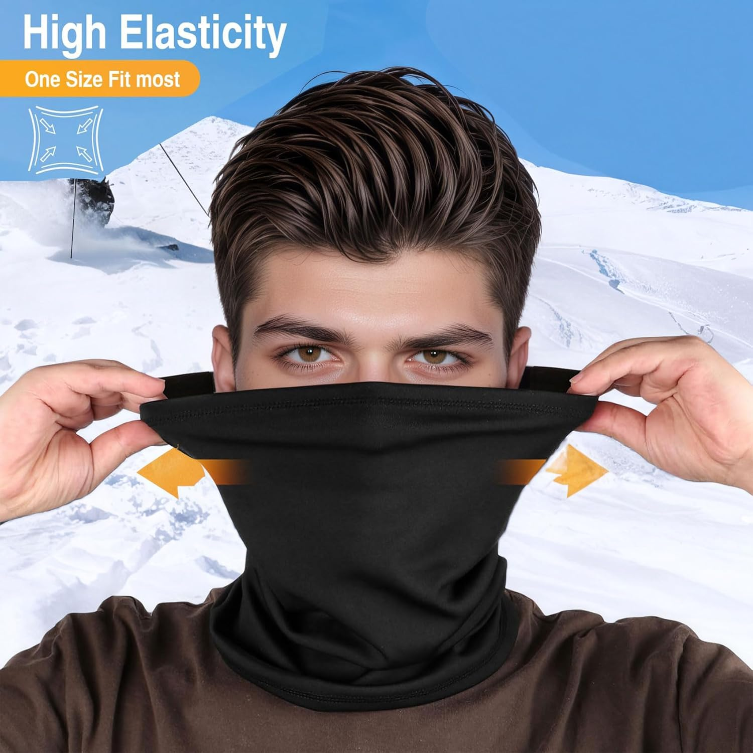 2 Packs Neck Warmer Gaiter Ski Balaclava for Men and Women Reusable Neck Cover UV Protection Balaclava for Men Women Outdoor Sport image number 1