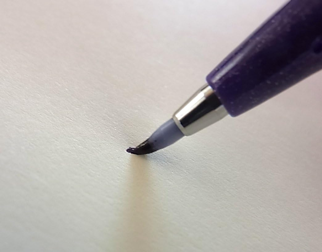 Pentel Fude Touch Sign Pen, Black, Felt Pen like Brush Stroke (SES15C-A) 3 Pieces