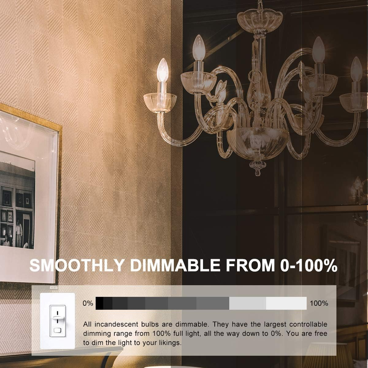 6 Pack Vintage E14 Candle Light Bulbs 4̣0̣Ẉ, Dimmable E14 Small Screw Bulbs, Vintage Edison Screw Bulb, Warm White 2700K image number 3