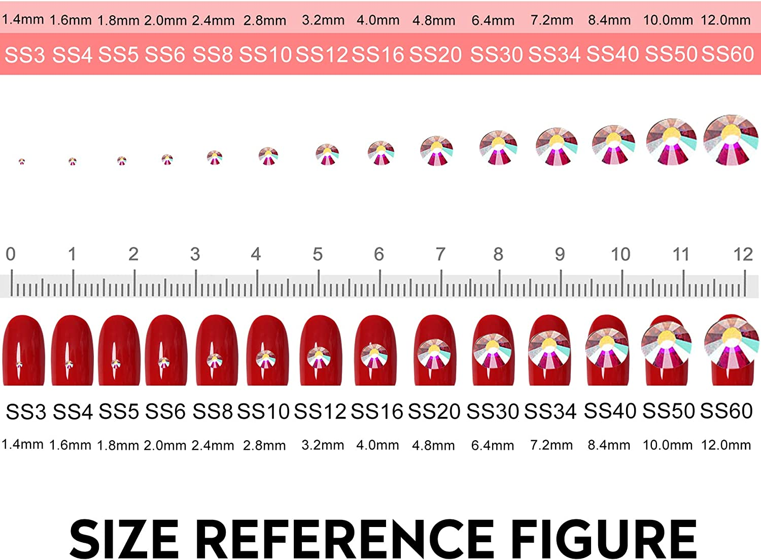 Jollin 1440Pcs Glue Fix Crystal Flatback Rhinestones Glass Diamantes Gems for Crafting Nail Art Crafts Decorations Clothes Shoes 4.8Mm (Ss20, Crystal AB) image number 6