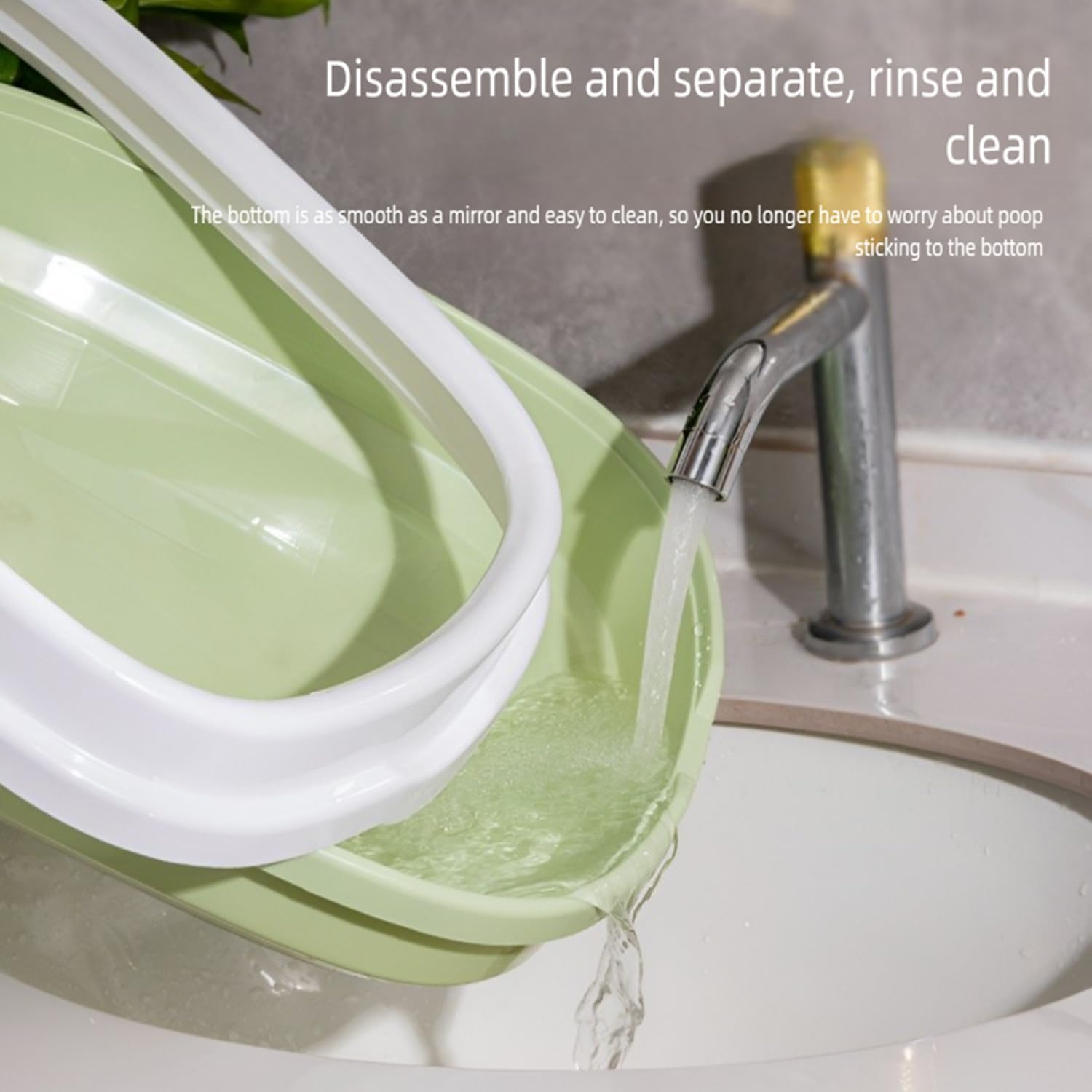 Yharnamite Kitten Small Cat Litter Box Pan with Removable Enclosure and Scoop, Low Entry Open Litter Box, Anti-Leakage Easy Clean, Kitten Toilet (Green) image number 3