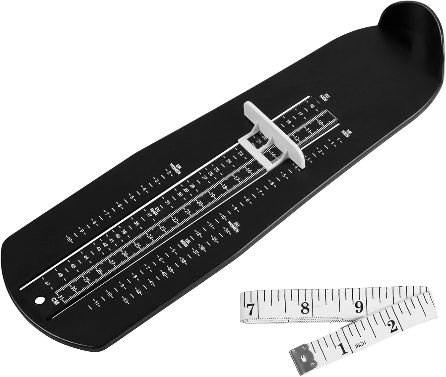 Foot Gauge Shoe Size Measuring Device Children Shoe Size Measuring Device with 1 Tape Measure Feet for Determining Shoe Sizes Children Women Men for EUR UK Shoe Measuring Device image number 3