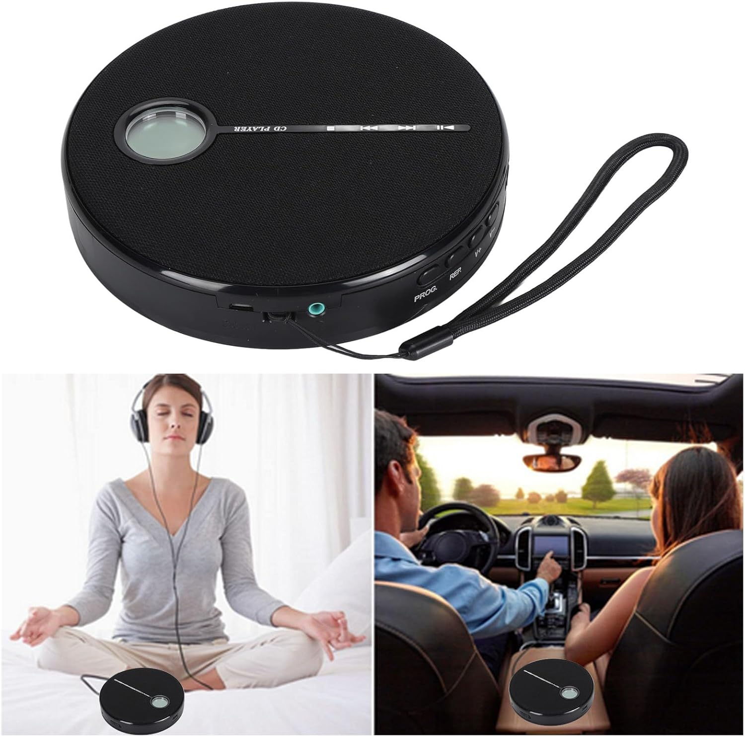 Audio CD Player, BT 5.0 Home CD Music Player Memory Play anti Skip Function Rechargeable Desktop CD Player Built in Speaker CD Music Player for Car Home Outdoor Decor image number 3