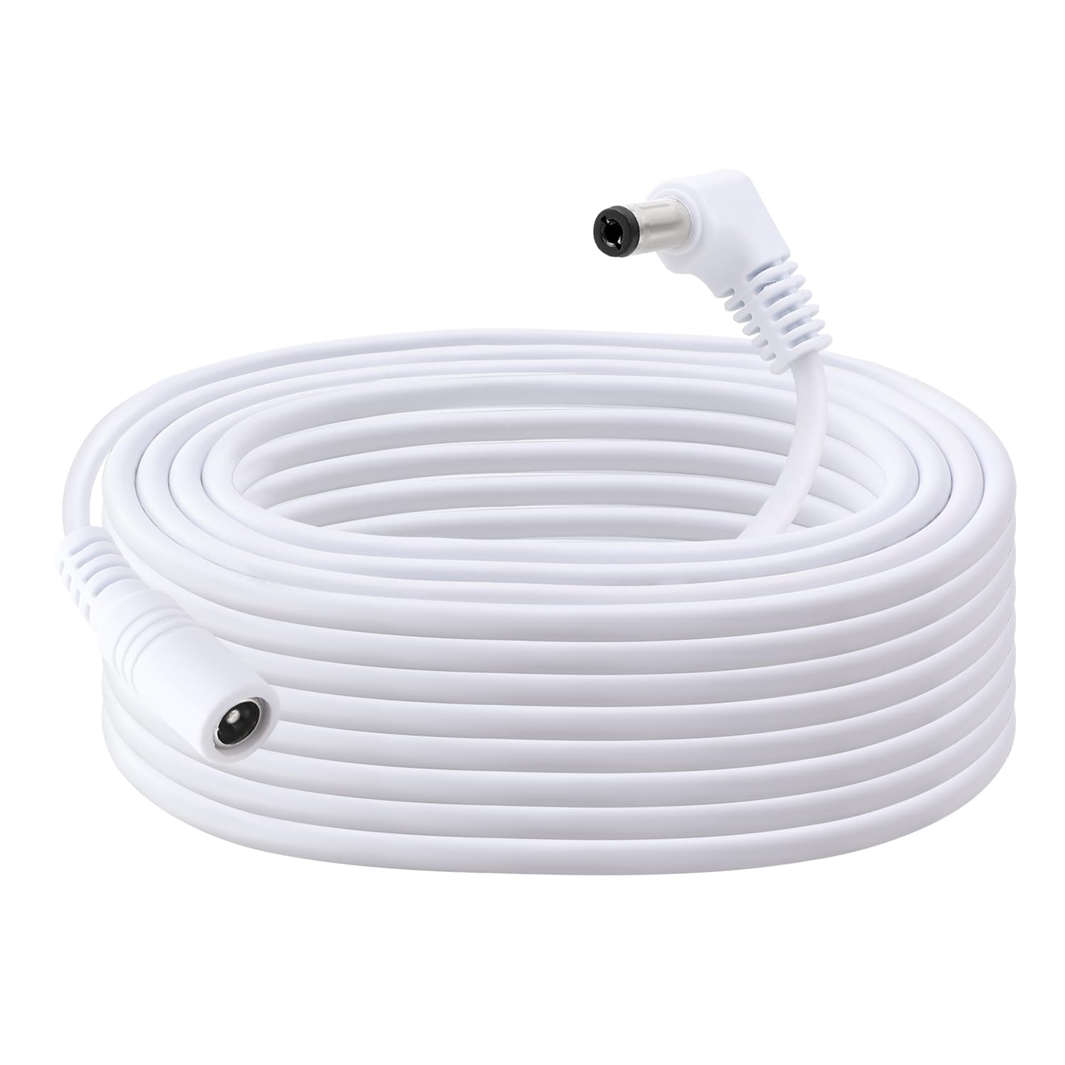 KUOQIY 2 PCS 2M 5.5X2.1 Mm 24V 12V DC Power Extension Cable, Right Angle Male to Female Power Extension 22AWG, for CCTV Security Cameras, Router, Black