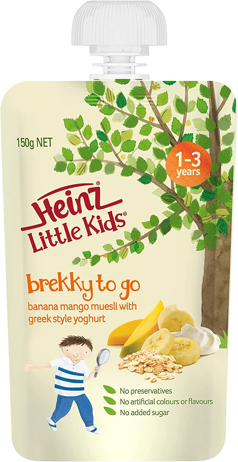 Heinz 1-3 Years Muesli Banana and Mango and with Greek Style Yoghurt Heinz Little Kids Brekky Heinz for Baby Vegetarian 150G (Pack of 6) image number 3