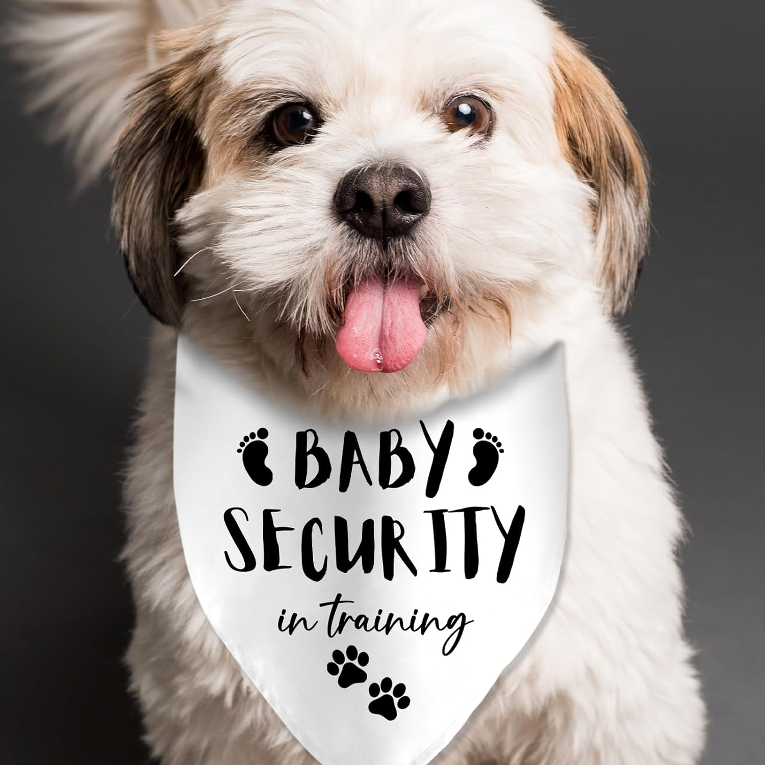 Baby Security in Training Printed Dog Bandana Pet Scarf Dog Pregnancy Announcement Bandana Pregnancy Dog Bandana for Dogs Pet Accessories for Dog Lovers Pregnancy Reveal Ideas image number 4