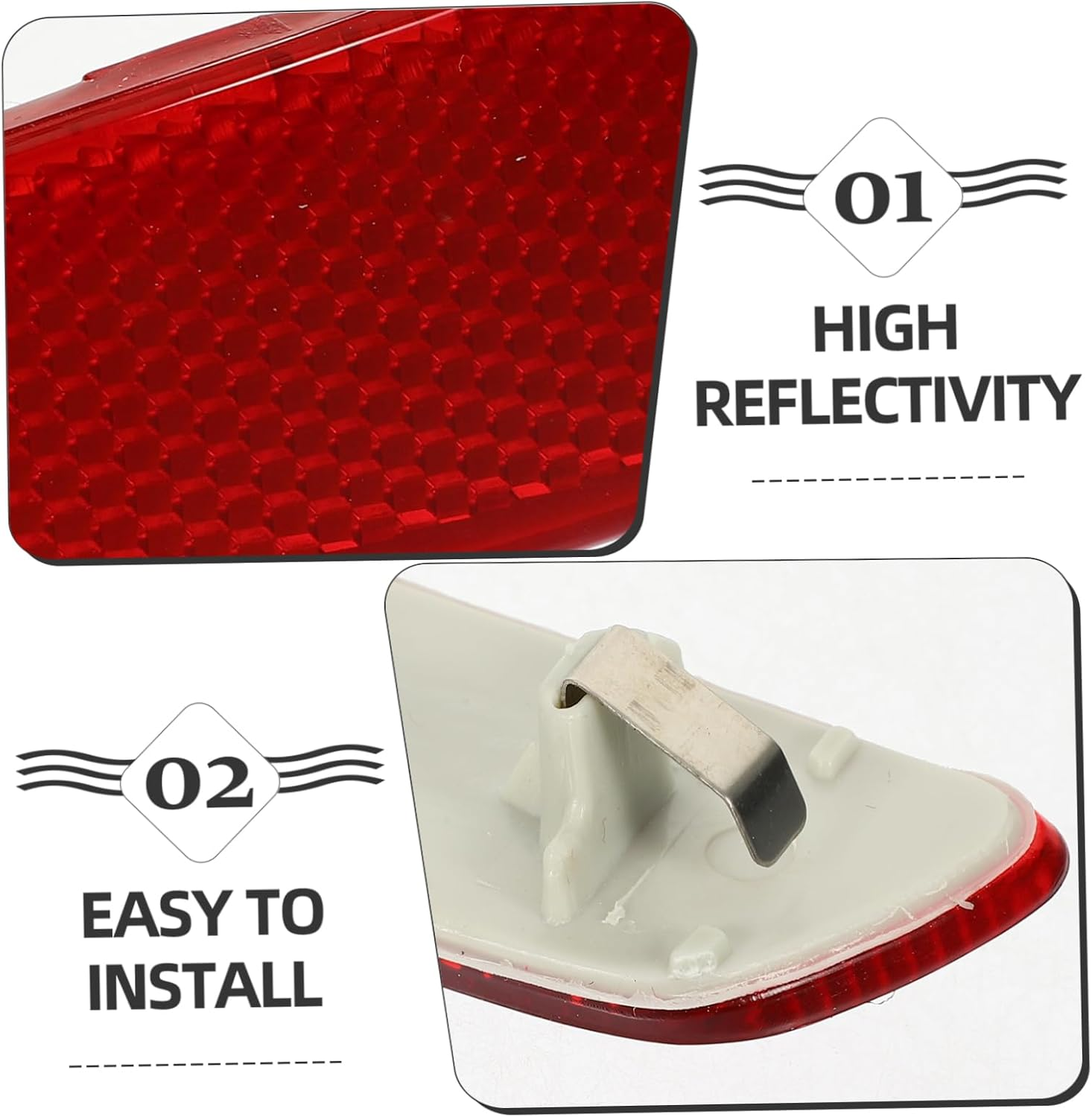 CHILDWEET 1Pair Car Rear Bumper Reflectors High Reflectivity Automotive Trim Light for Enhanced Visibility Left Right for Easy Installation Various Vehicle Models
