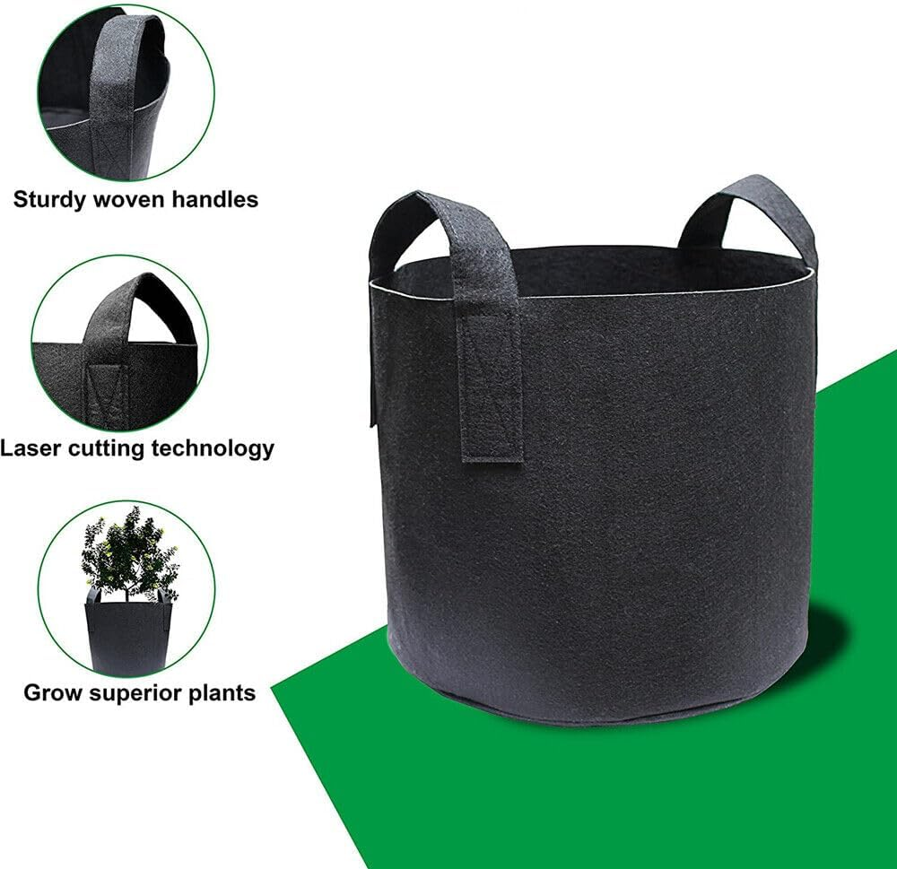 Breathable Fabric Grow Pot Pouch Root Container Garden Plant Bag Handle - 3GAL/5GAL/7GAL/10GAL (7GAL) image number 5