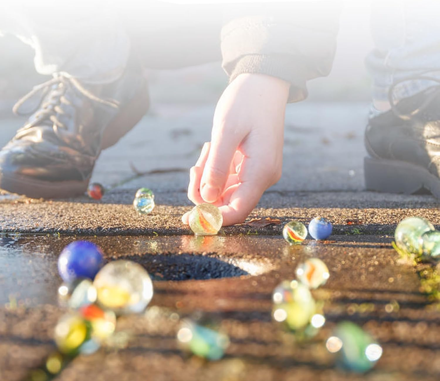 50 PCS of Colored Glass Marbles for Kids, Fun Retro Children'S Toys, Handmade Glass Marbles Suitable for Marbles, Game Toys image number 1