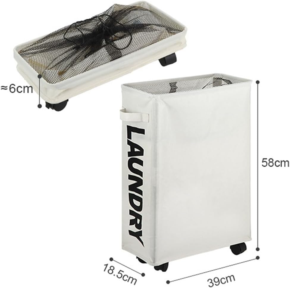 Laundry Basket with Wheels, Slim Laundry Baskets with Wheels, Rolling Laundry Baskets, Oxford Cloth Laundry Hamper, Collapsible Laundry Cloth Hamper Sorter Basket Bin (3Pcs) image number 6