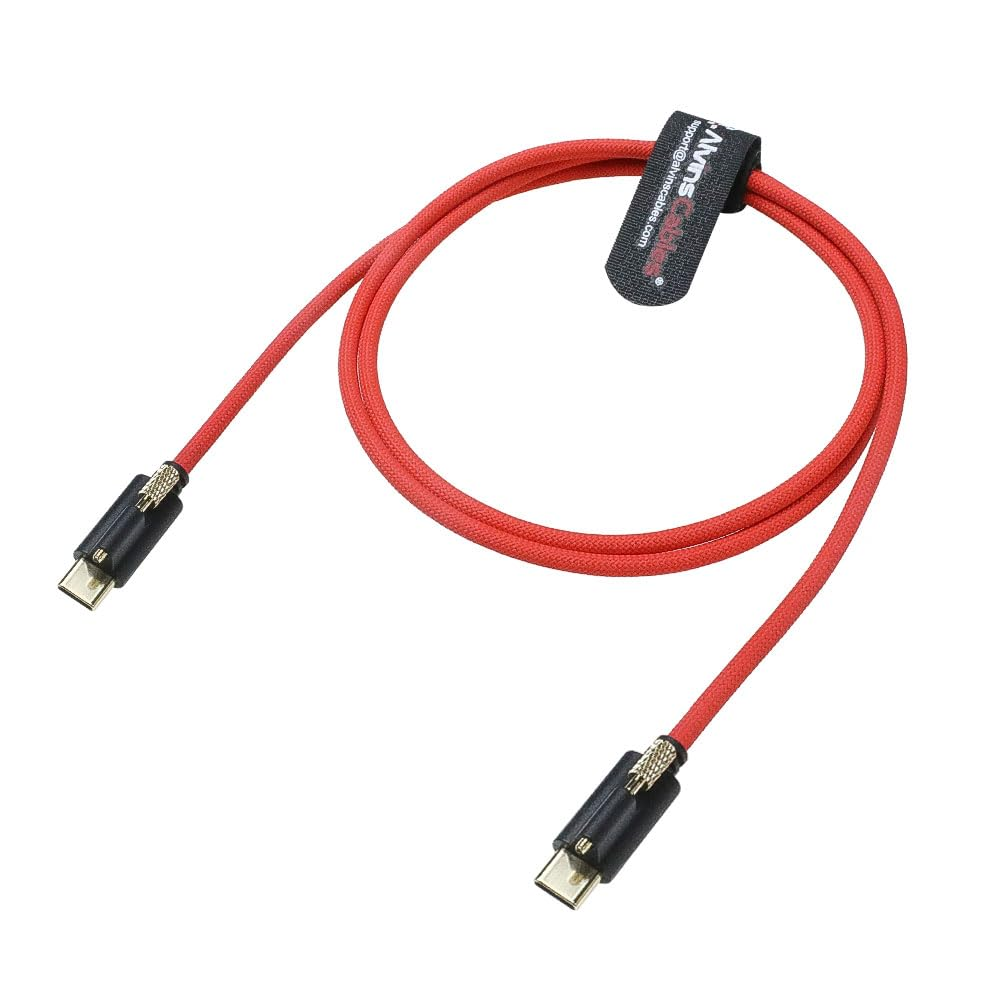 Alvin'S Cables Locking USB-C to USB-C Power Cable Ultra-Flexible for Blackmagic Pyxis Monitor,Ursa Cine EVF, USB-C 3.2 10Gbps Data Transfer Cable for Blackmagic Micro Studio 4K G2 0.5M image number 6