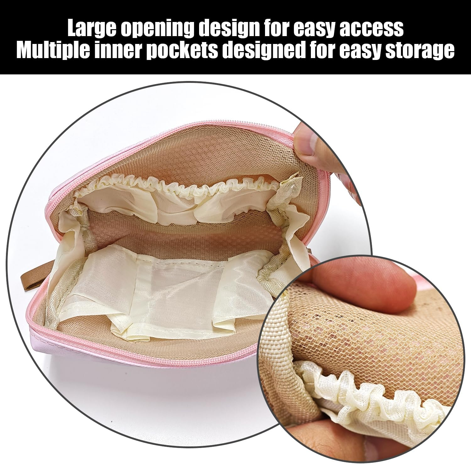 Pack of 2 Cosmetic Bags and 2 Lipstick Bags, Portable and Lightweight Hand Luggage Bags, Multifunctional Waterproof Storage Bags, Bedroom and Bathroom Scenes image number 1