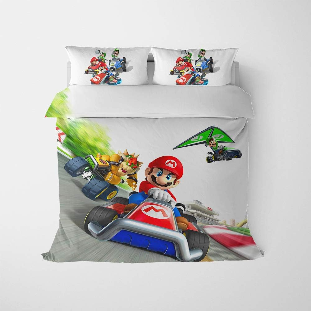 MULMF Super Mario Bedding Duvet Cover 2 Piece Twin Comforter Cover Sets for Kids/Adult