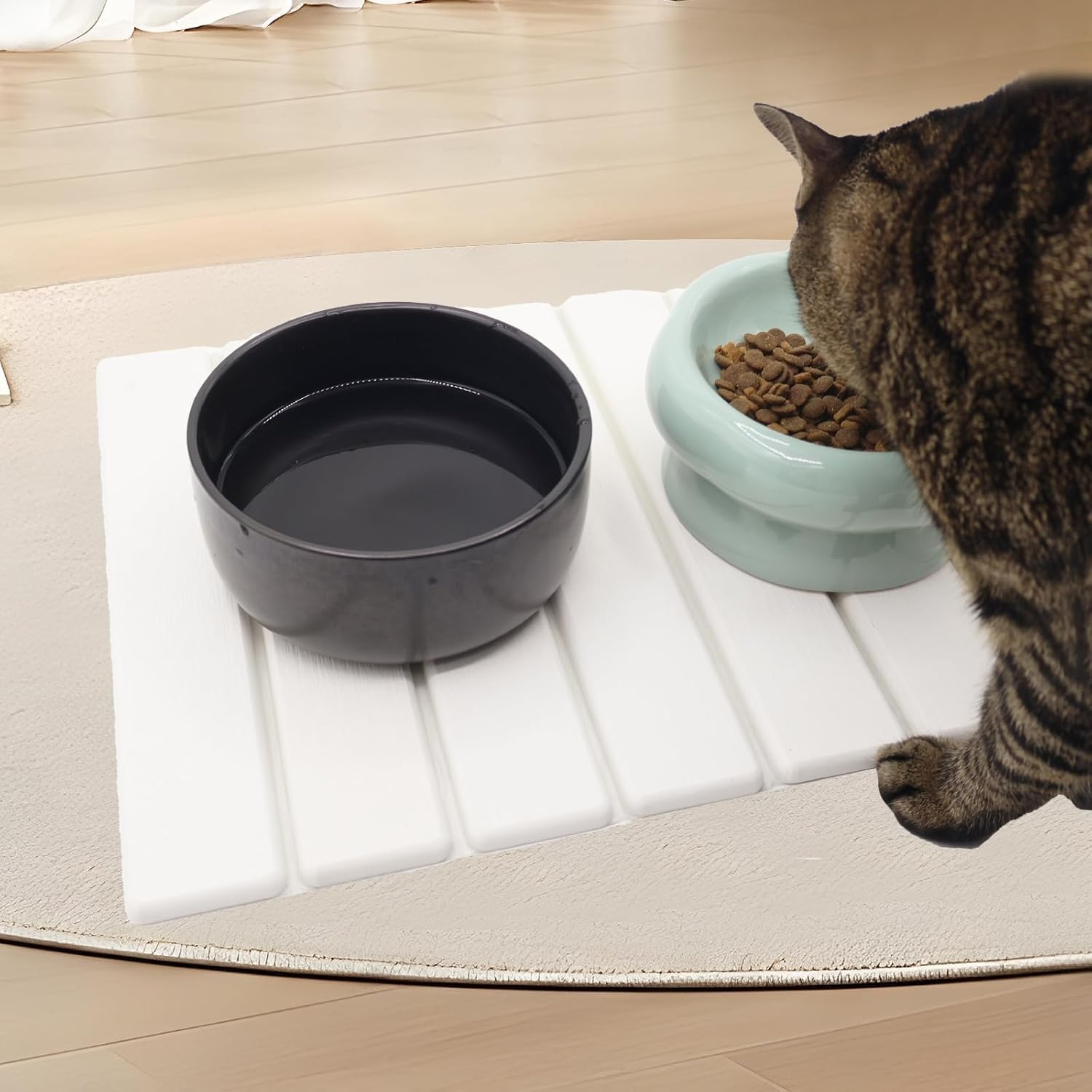 Stone Dish Drying Mat for Kitchen Counter, 40&times;30Cm Quick Dry Absorbent Diatomaceous Earth Non-Slip Stone Mat with Coaster for Dishes Bottles Cups, Bathroom (Small 40*30Cm) image number 3